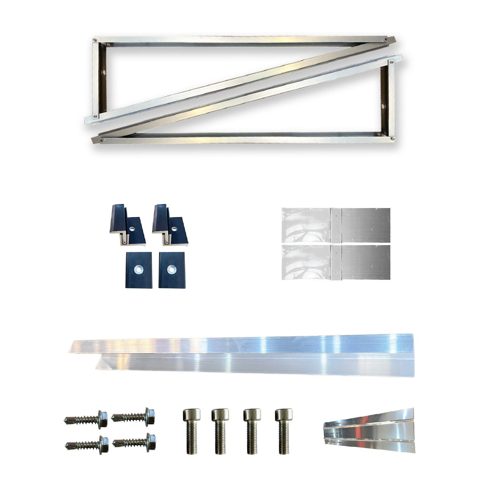 SOLAR-HOOK etm Montage-Kit Montagepaket Aufständerung SÜD (nebeneinander) Premium für 2