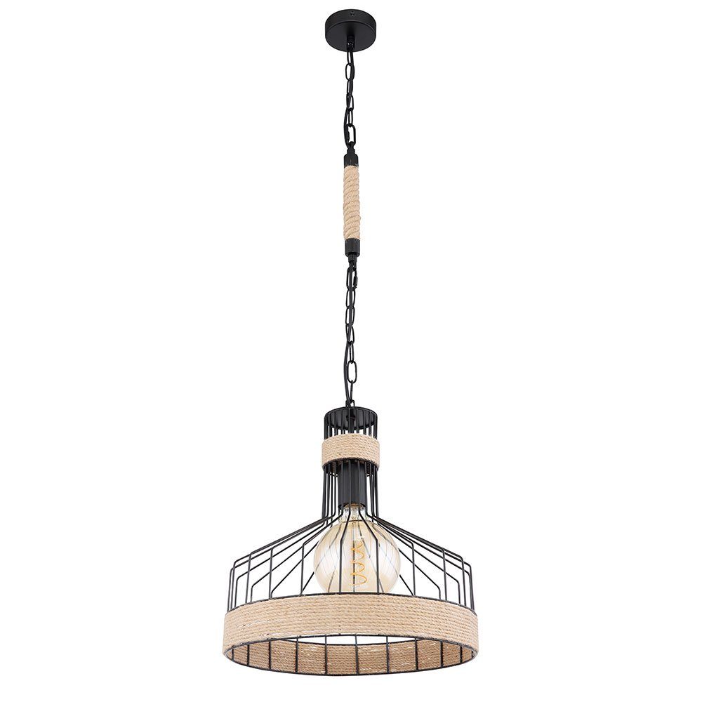 GLOBO LIGHTING Pendelleuchte, Leuchtmittel nicht inklusive, Pendellampe Hängeleuchte Wohnzimmer Hanfseil Deckenlampe