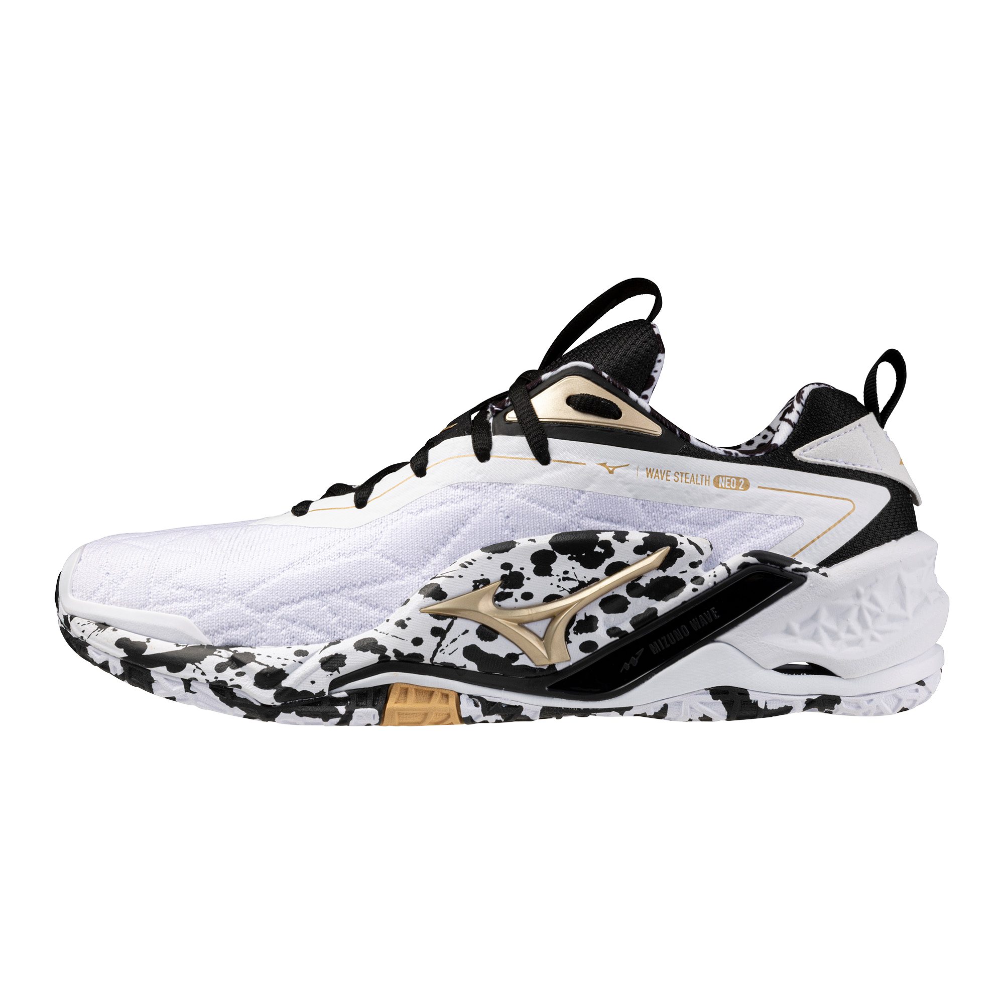Mizuno WAVE STEALTH NEO 2 Black Oyster/White/MP Gold Handballschuh