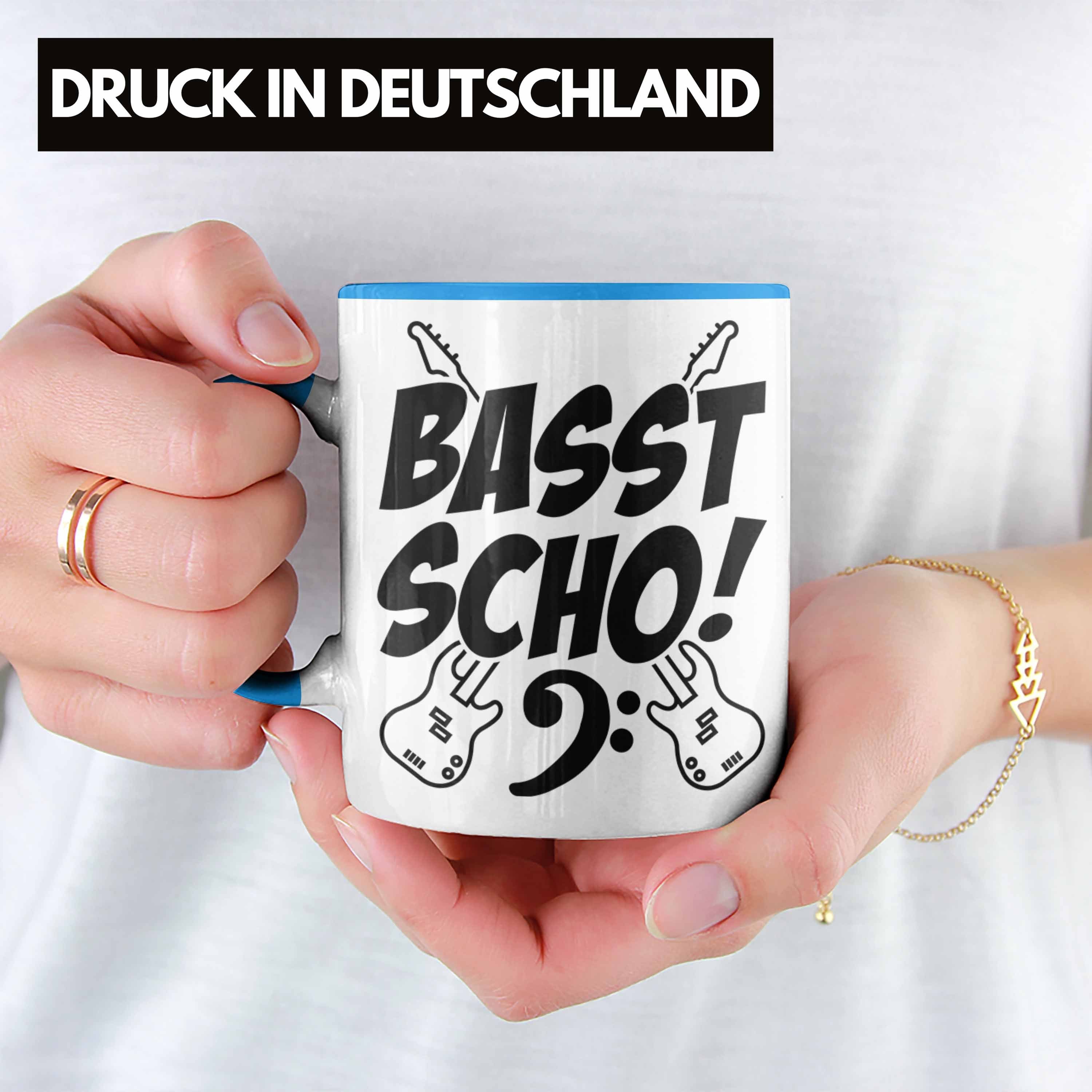 Geschenkidee Kaffee-Becher Blau Basst Trendation Tasse Bass-Spieler S Bassist Geschenk Tasse