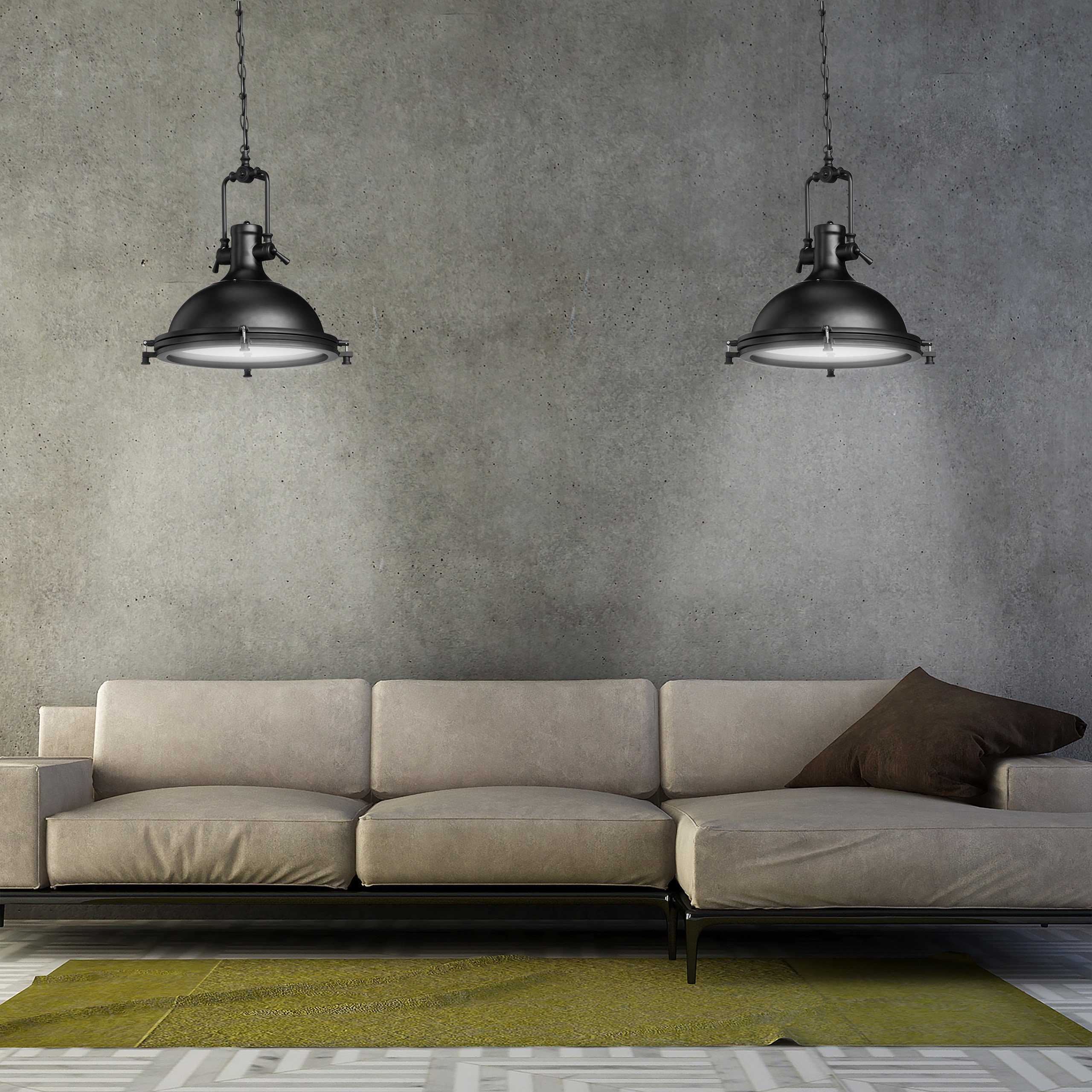 relaxdays Hängeleuchte Industrie Hängelampe im Retro Design, schwarz günstig online kaufen