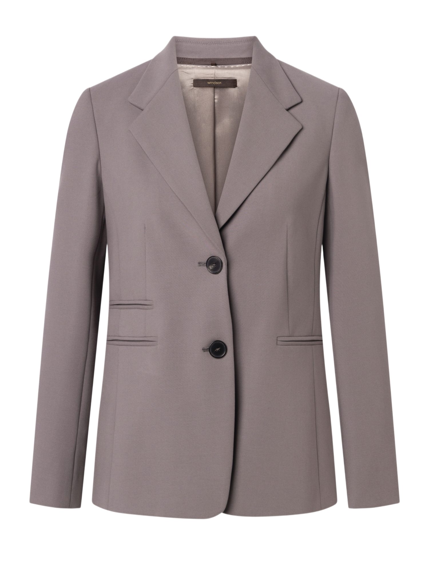 Windsor Jackenblazer grau,Business,Polyester,Unifarben,Reverskragen,Lang,Slim Fit