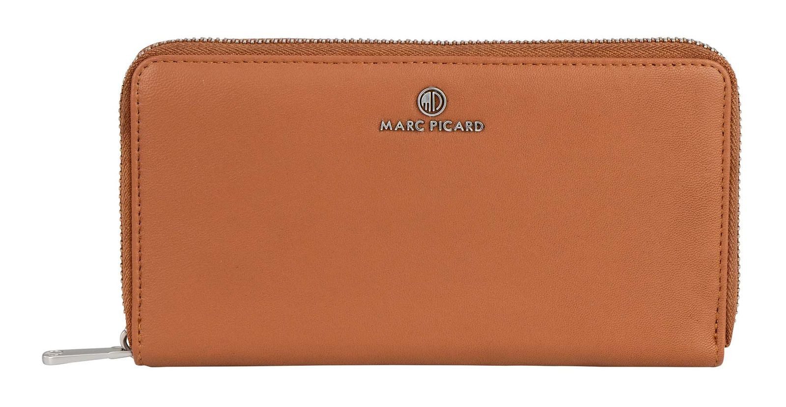 Marc Picard Geldbörse Zip Wallet, aus echtem Lammleder mit RFID-Blocker Schutz