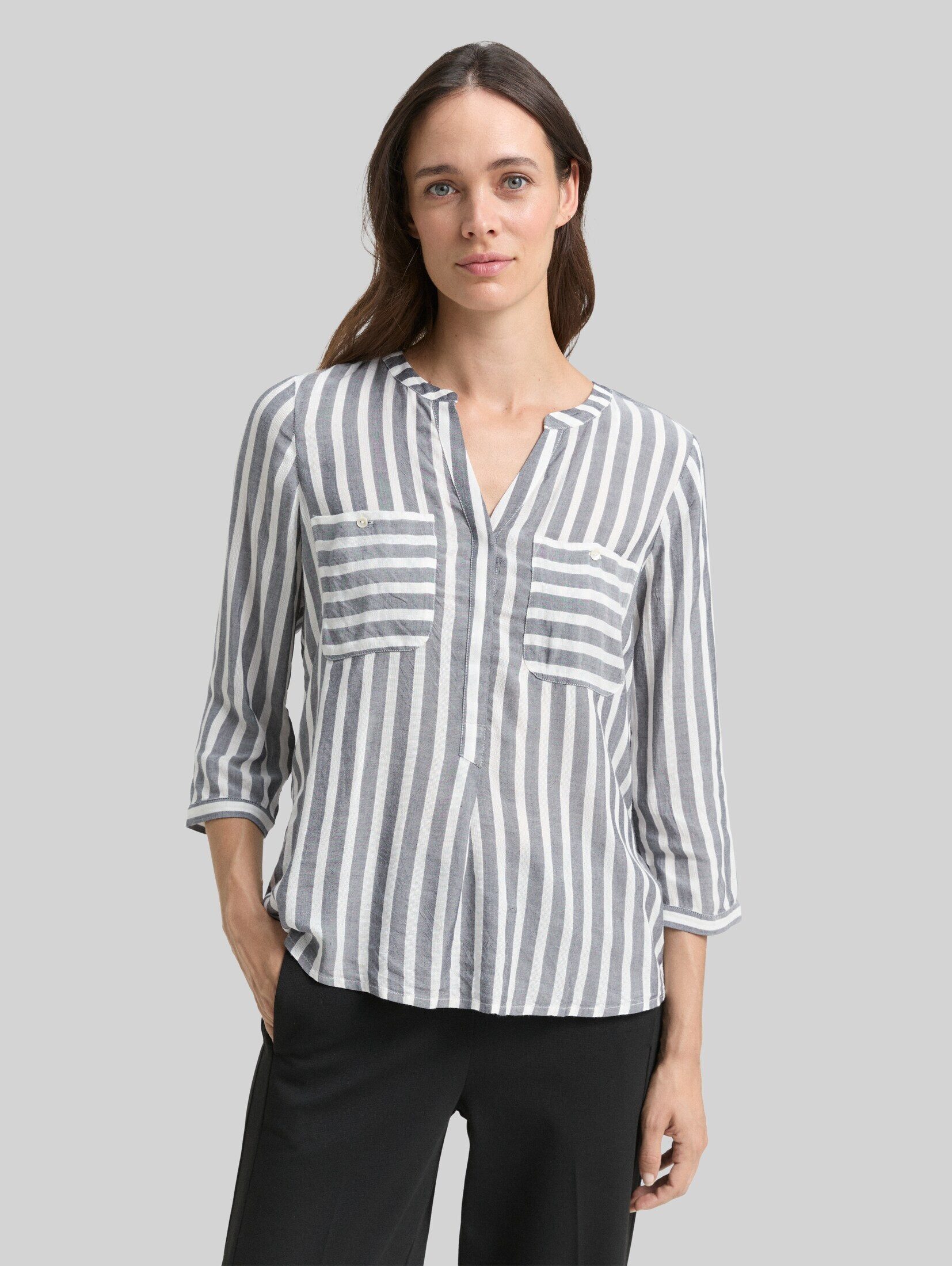 TOM TAILOR Langarmbluse Blusen & Shirts Bluse mit Streifenmuster