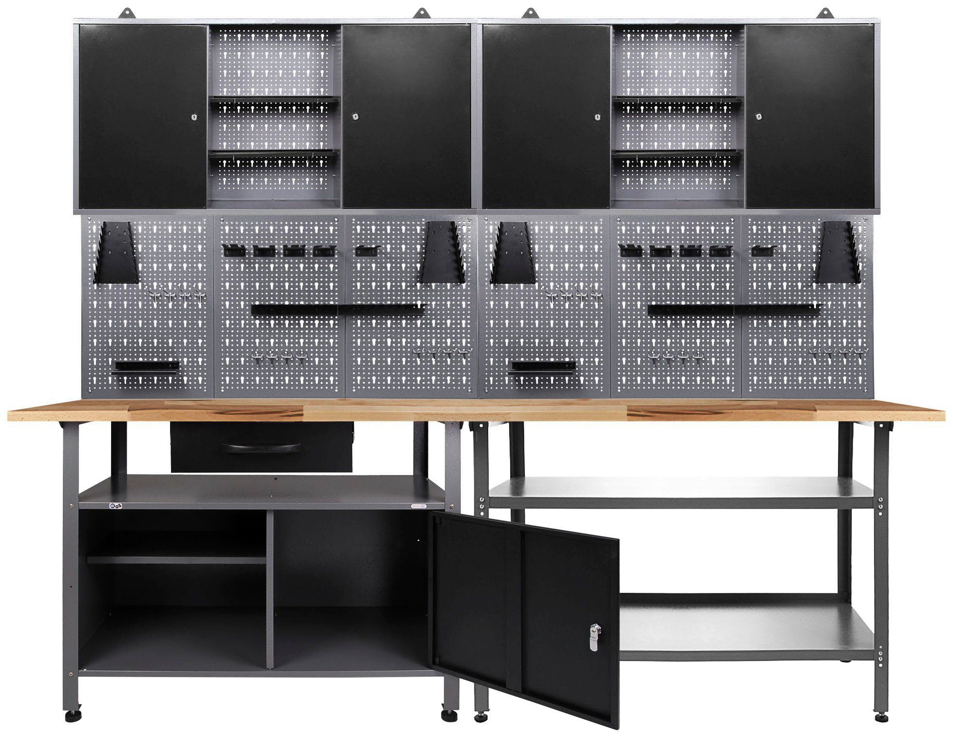 & ca. Werkstatt-Set Nobbi ONDIS24 Werkzeugwand 1,21 je - cm, breit aus mit 2x Klaus, 240 Metall Hakensortiment m