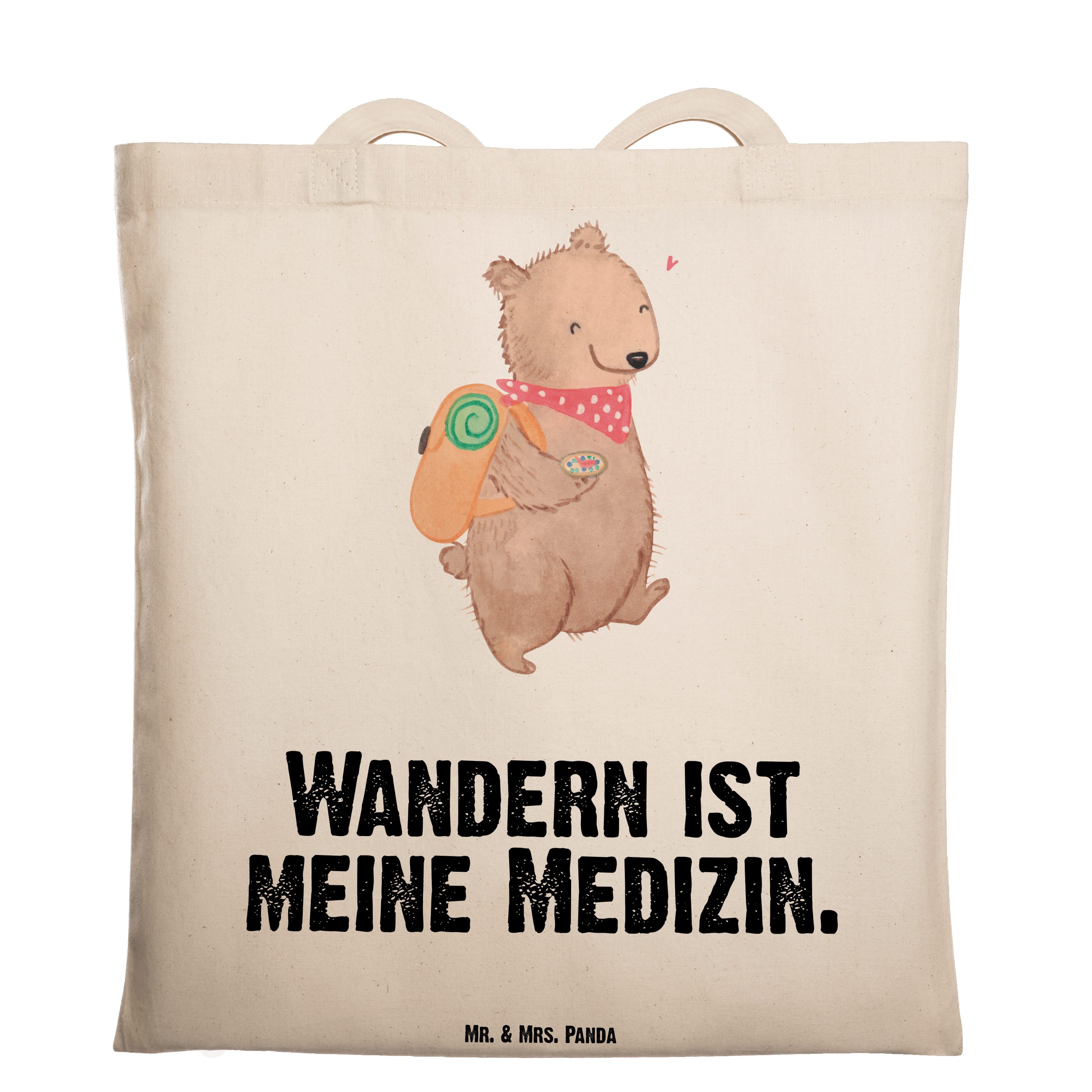 Mr. & Mrs. Panda Tragetasche Bär Wandern Medizin - Transparent - Geschenk, Sport, Freizeitsport, J (1-tlg)