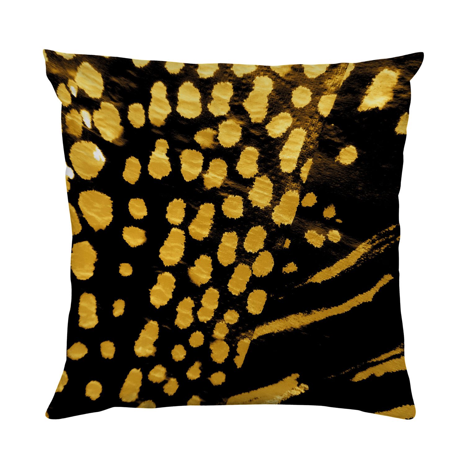 queence Dekokissen Abstraktes Muster Gold, Beidseitig bedruckte Kissenhülle, Kissen 40x40cm, inkl. Reißverschluss