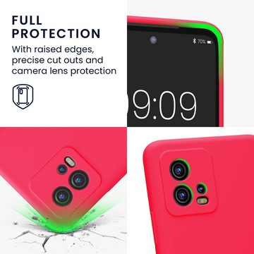 kwmobile Handyhülle Hülle für Motorola Moto G72, Hülle Silikon gummiert - Handyhülle - Handy Case in Neon Pink