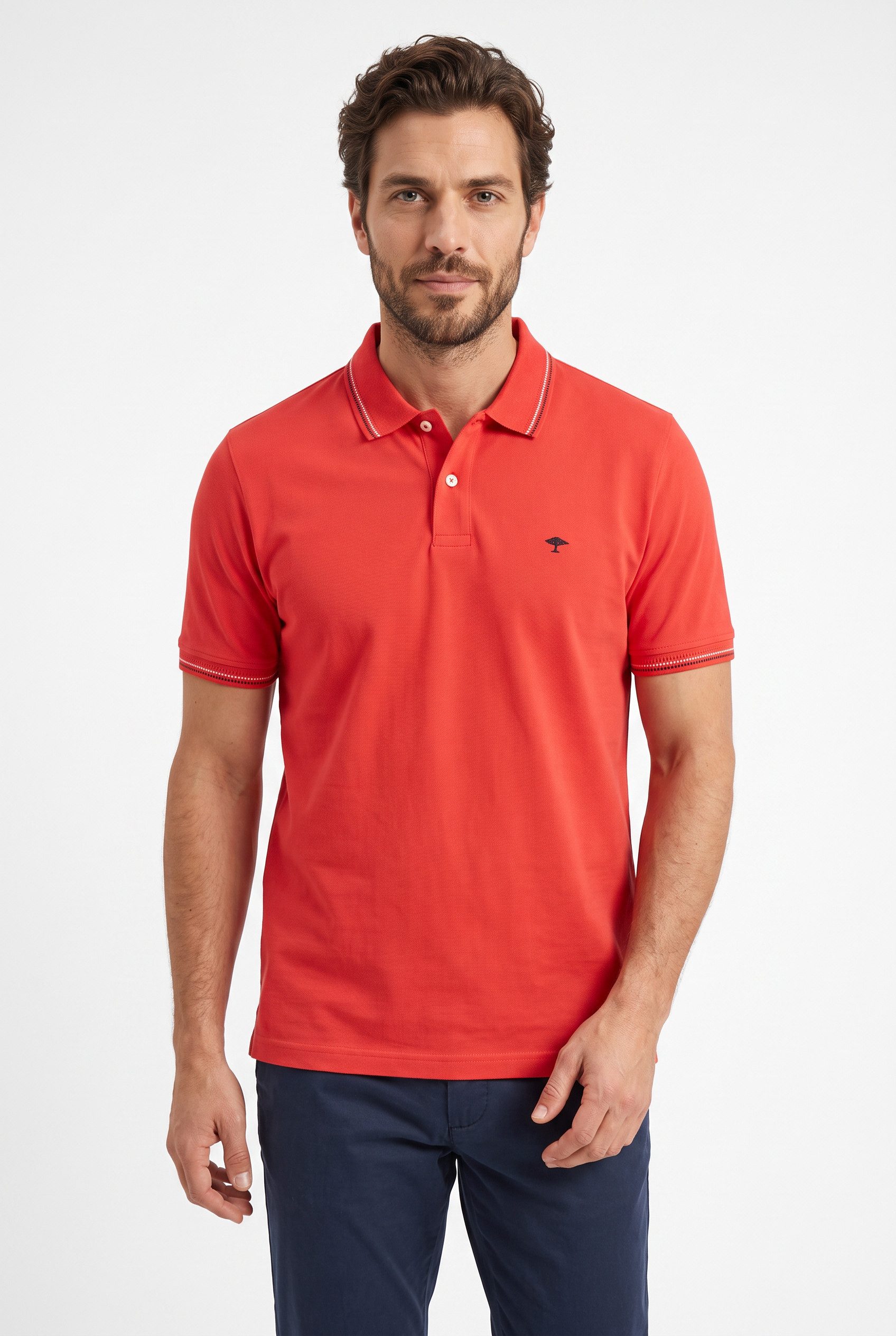 FYNCH-HATTON Poloshirt Regular fit, 2-Knopf-Form, mit Logo Stickerei