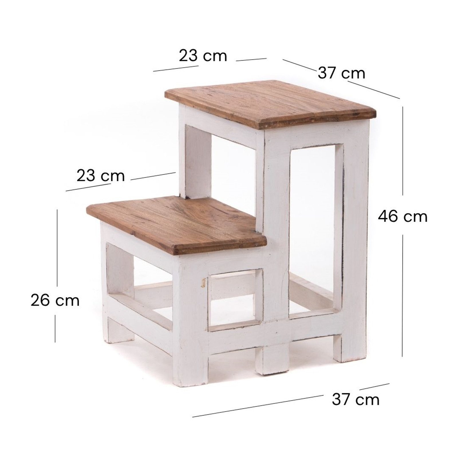 DESIGN DELIGHTS Hocker TRITTLEITER STEP, 46x37cm (HxB), Altholz, Tritthocke günstig online kaufen