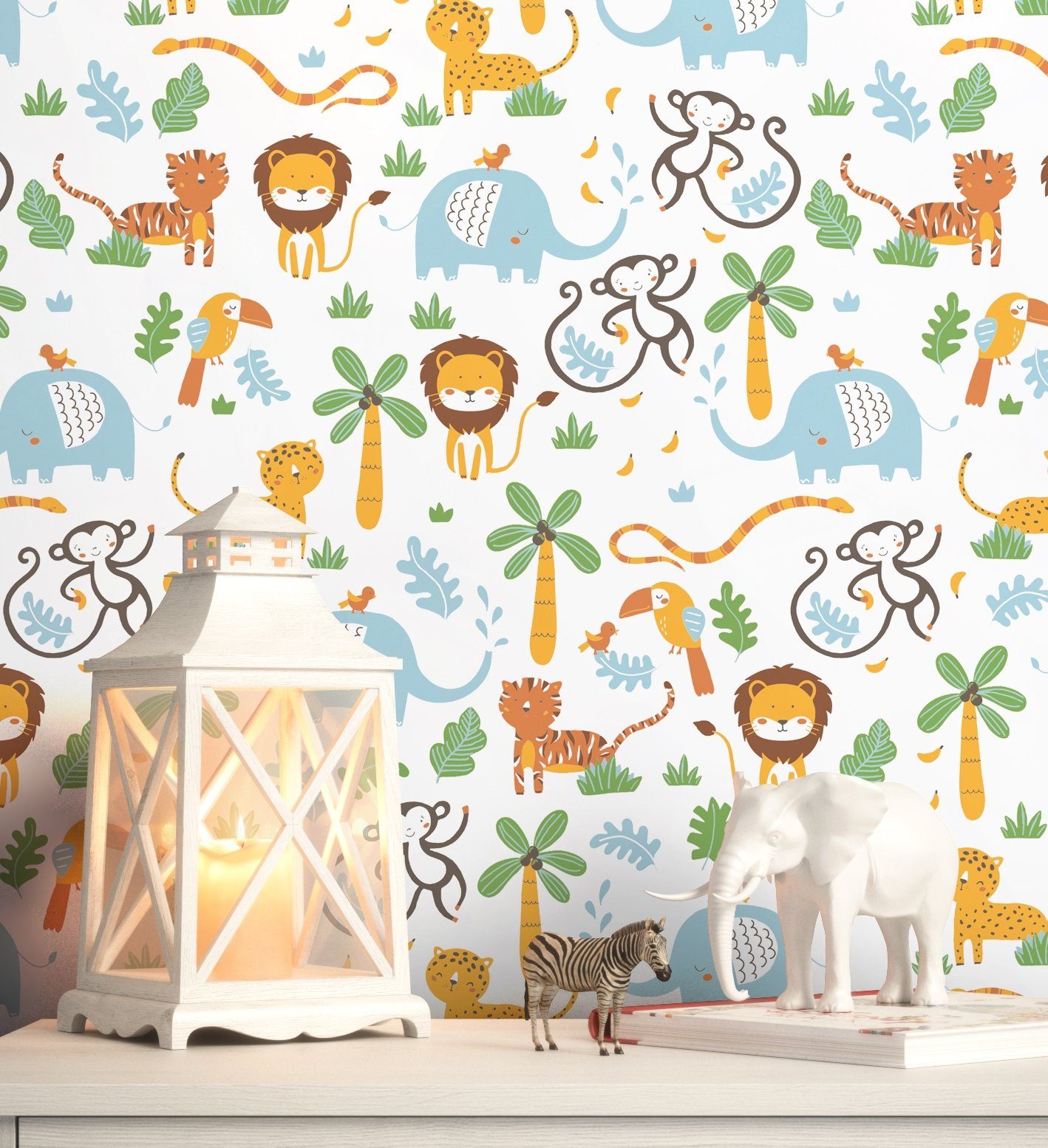 Newroom Vliestapete, Bunt Tapete Kinder Tiere günstig online kaufen