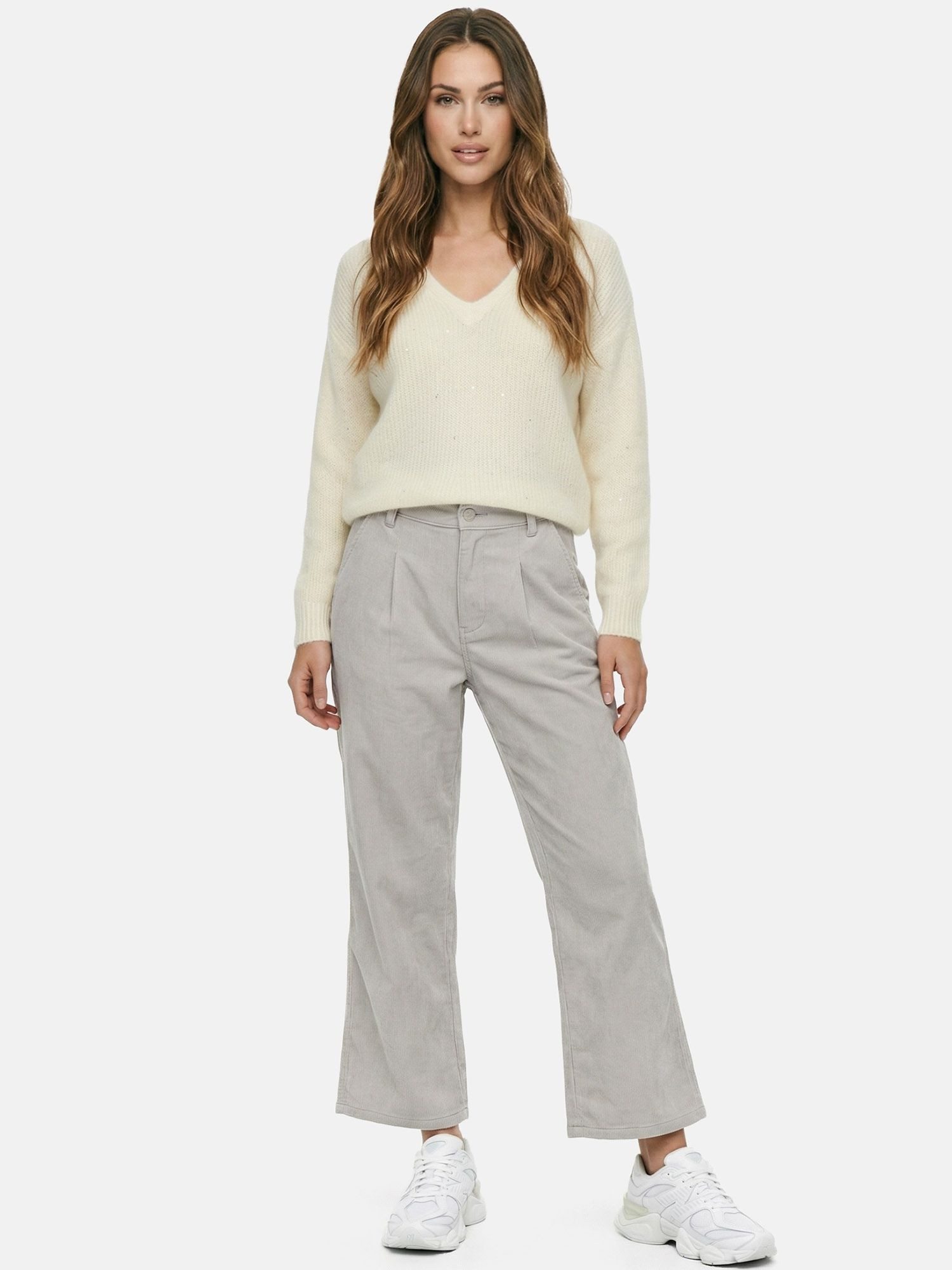 Tazzio Stoffhose F142 Cordhose mit Bundfalten, Wide Leg, hoher Bund – Bild 2 von 5