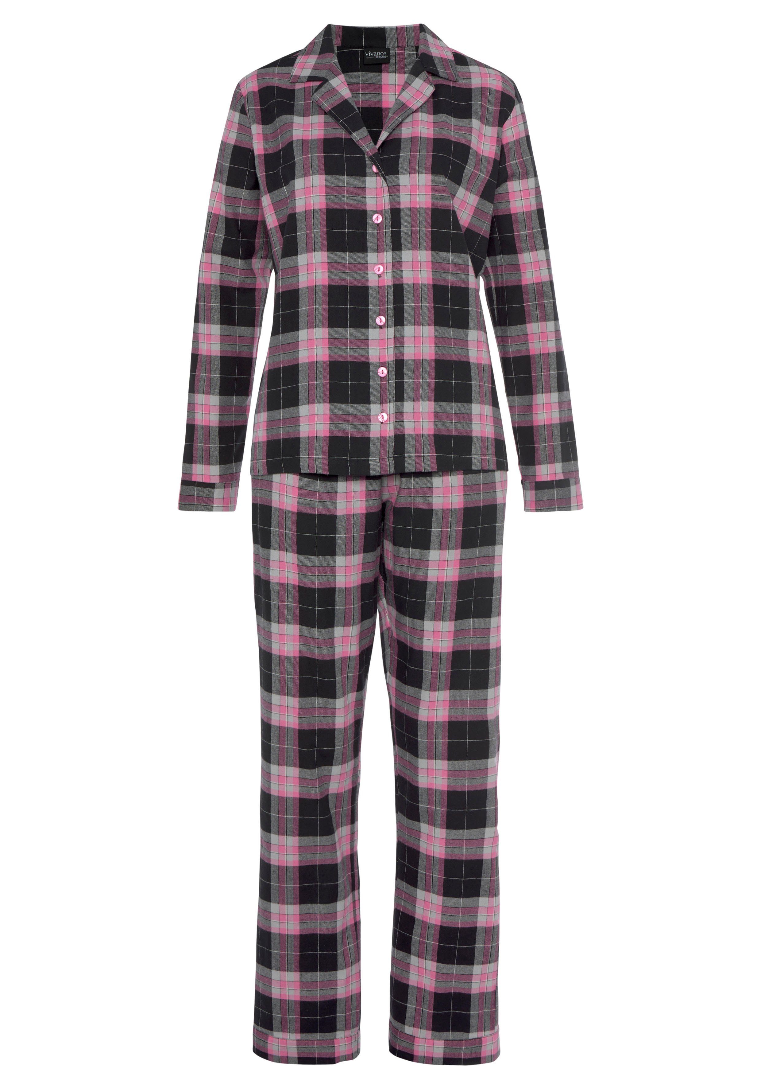 Pyjama Dreams Flanell (2 kuschelig Vivance weichem pink aus tlg)