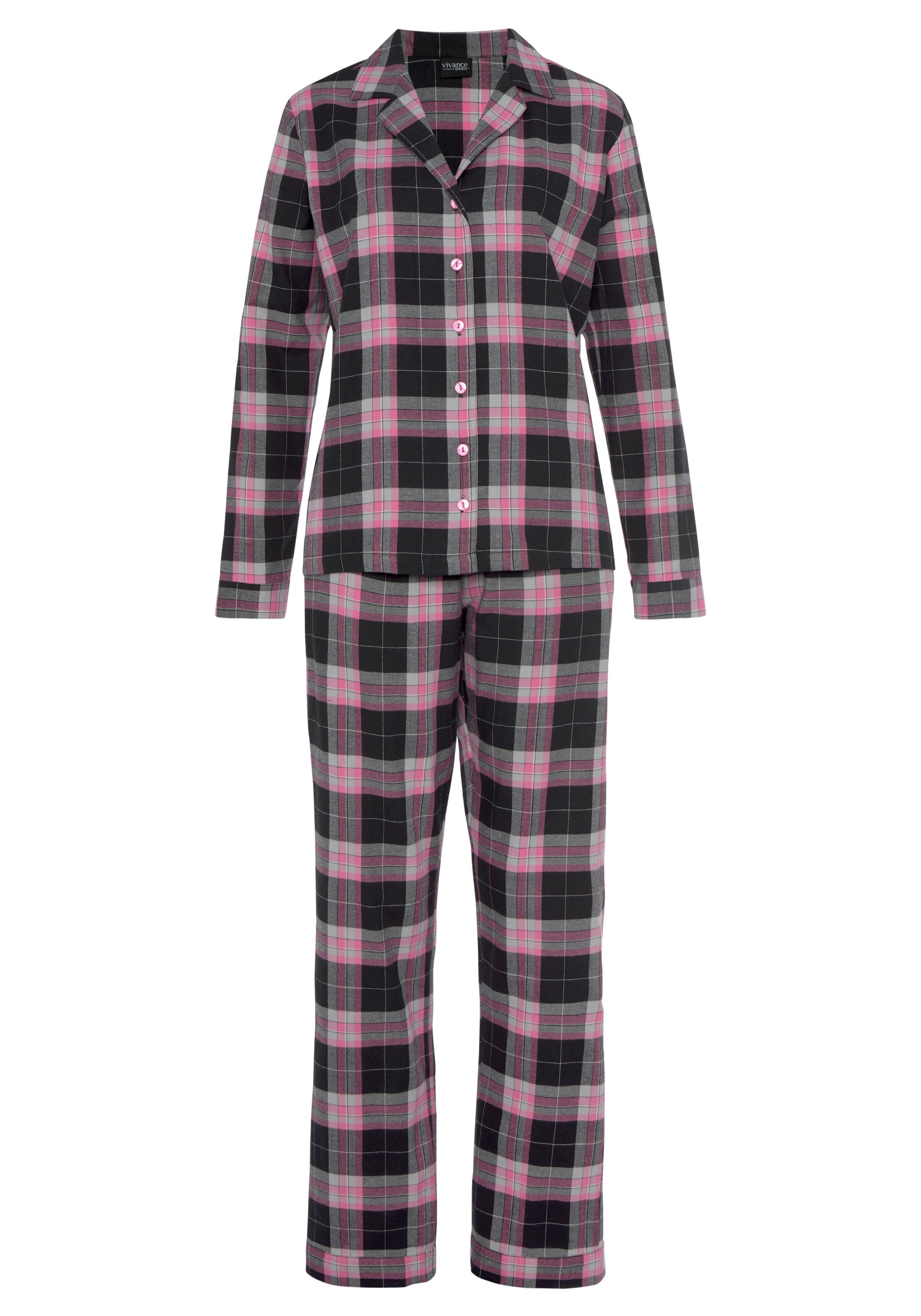 Vivance Dreams Pyjama (2 tlg) aus kuschelig weichem Flanell günstig online kaufen