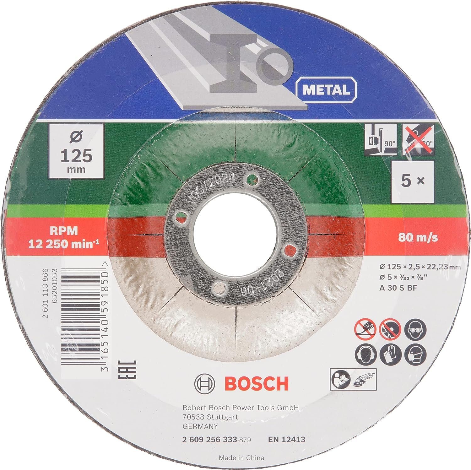 BOSCH Bohrfutter 5 x Bosch Trennscheibe A 30 S BF 125 mm 2,5 mm gekröpft for Metal