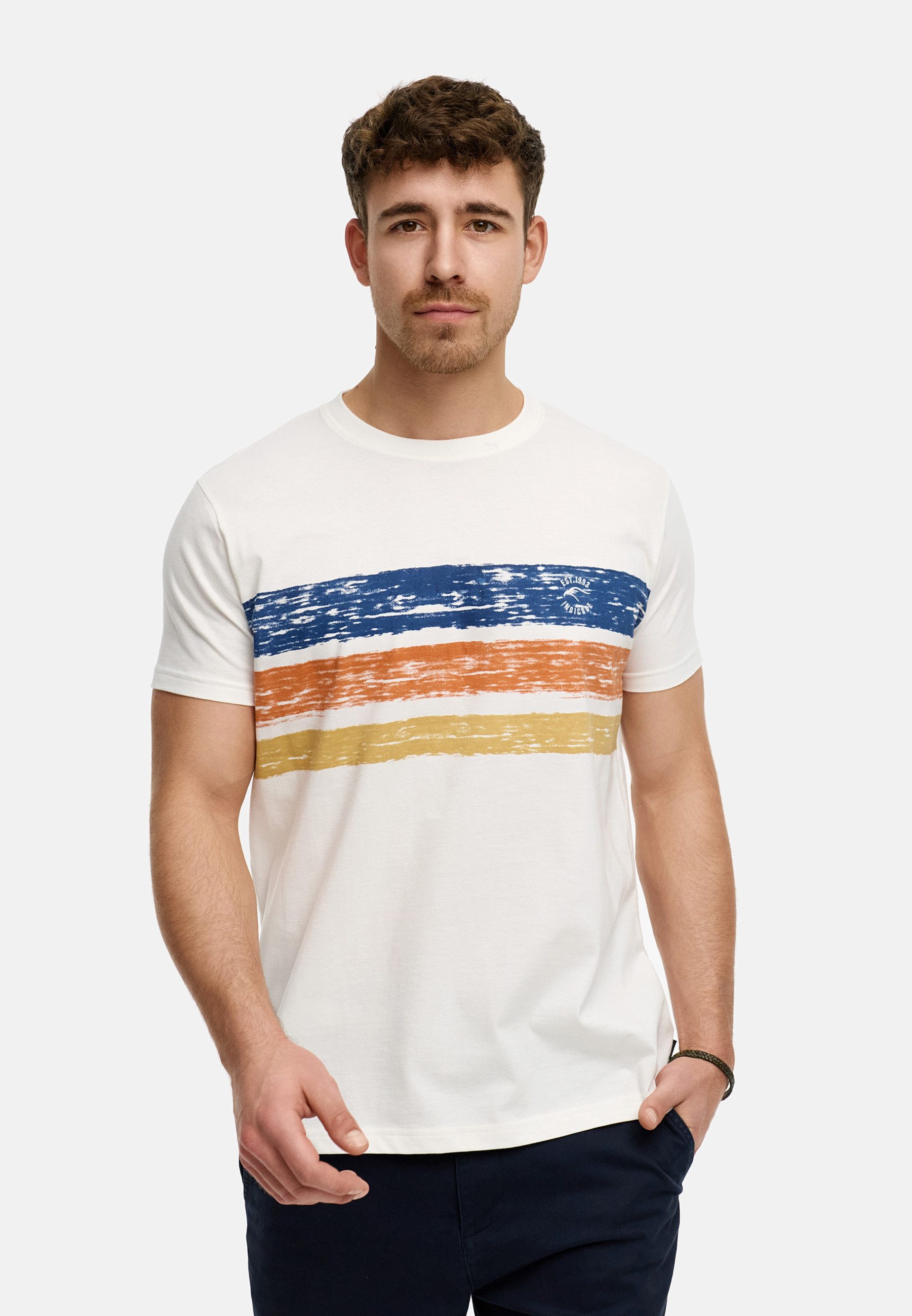Indicode T-Shirt Herren INAsbjorn Shirt Tee Herrenshirt T-Shirt mit hochwertig verarbeiteten Details