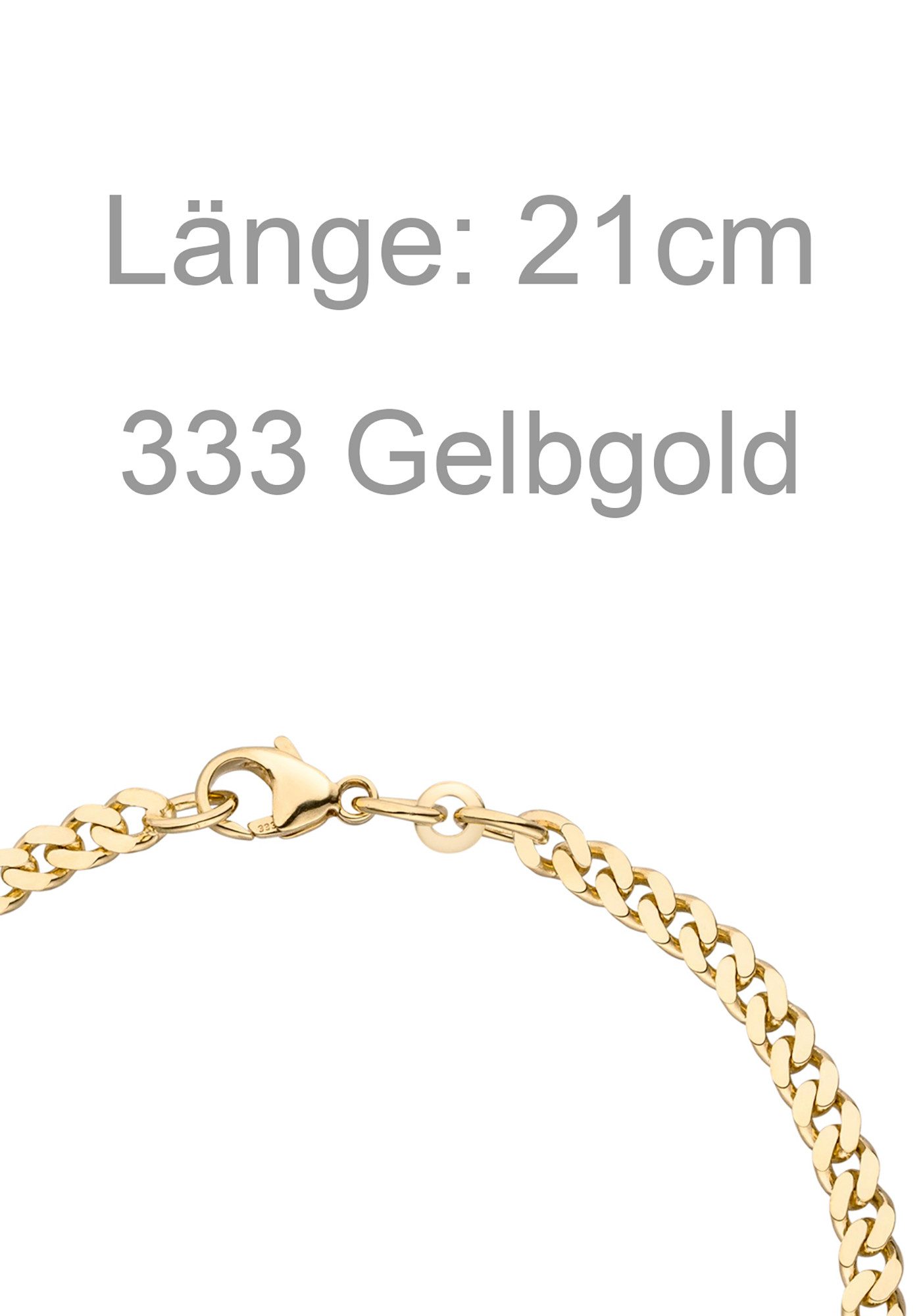 JOBO Panzerarmband Armband Panzer 3,9 mm, 333 Gold 21 cm