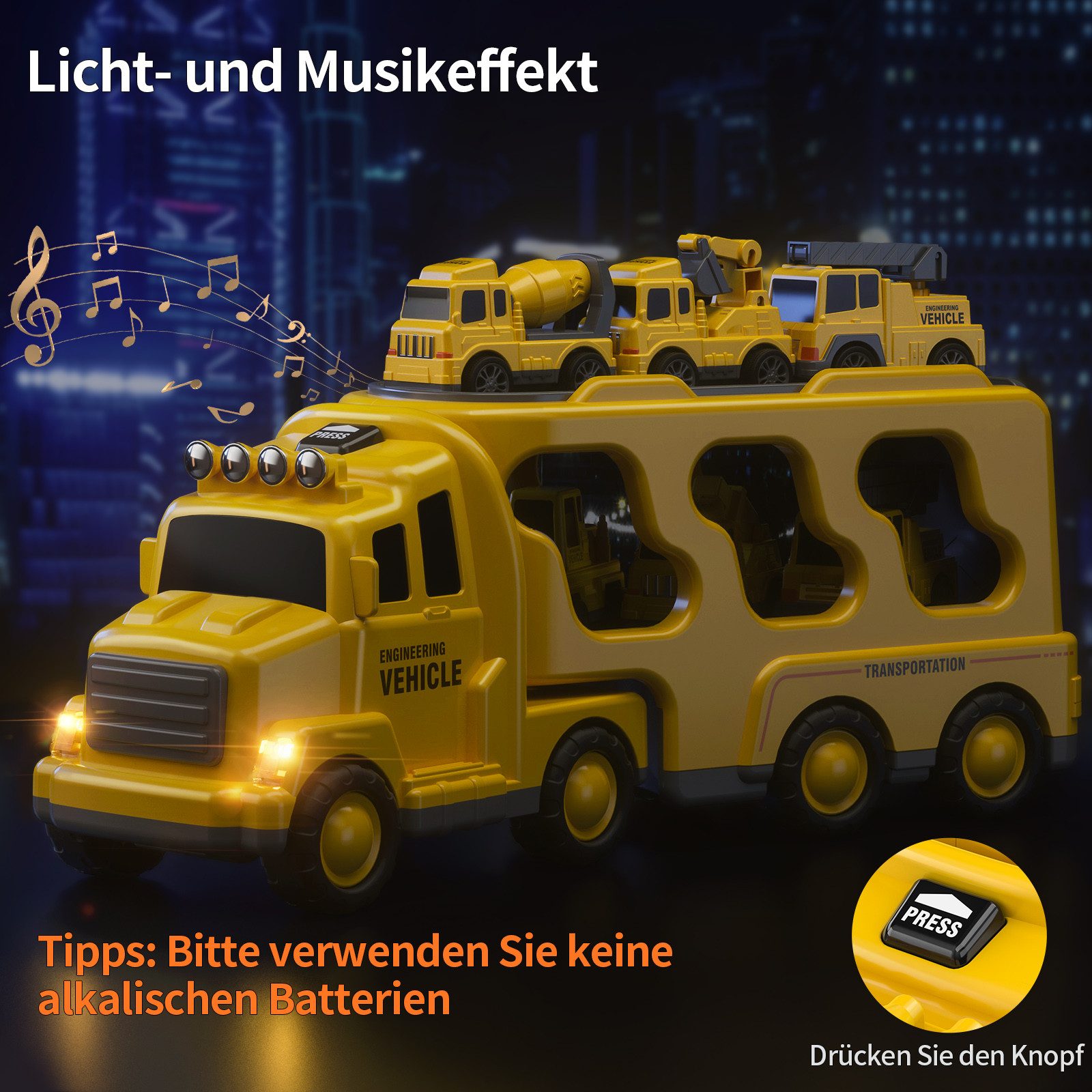 TEMI Spielzeug-LKW 7-in-1 Baufahrzeug Auto Spielzeug, günstig online kaufen