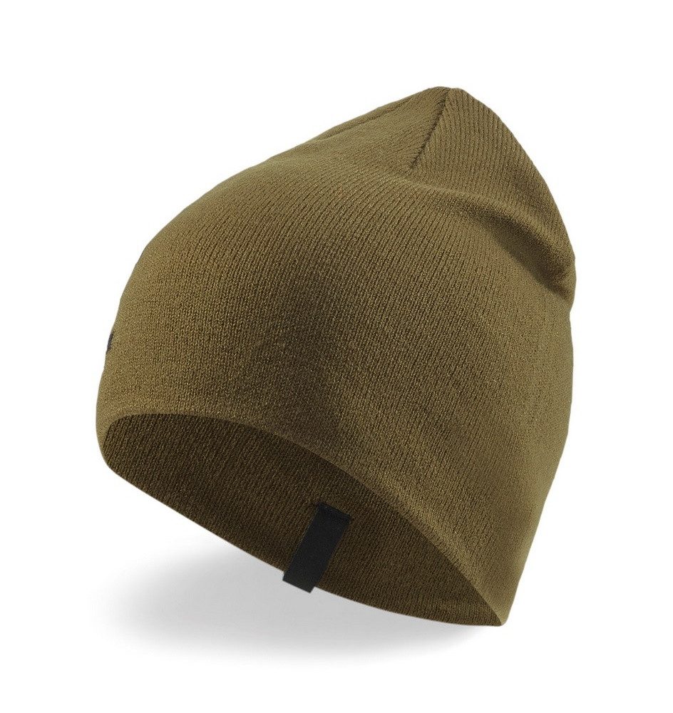 PUMA Strickmütze (Beanie) Classic Cuffless mit Schriftzug - olivegrün - 1 Stück