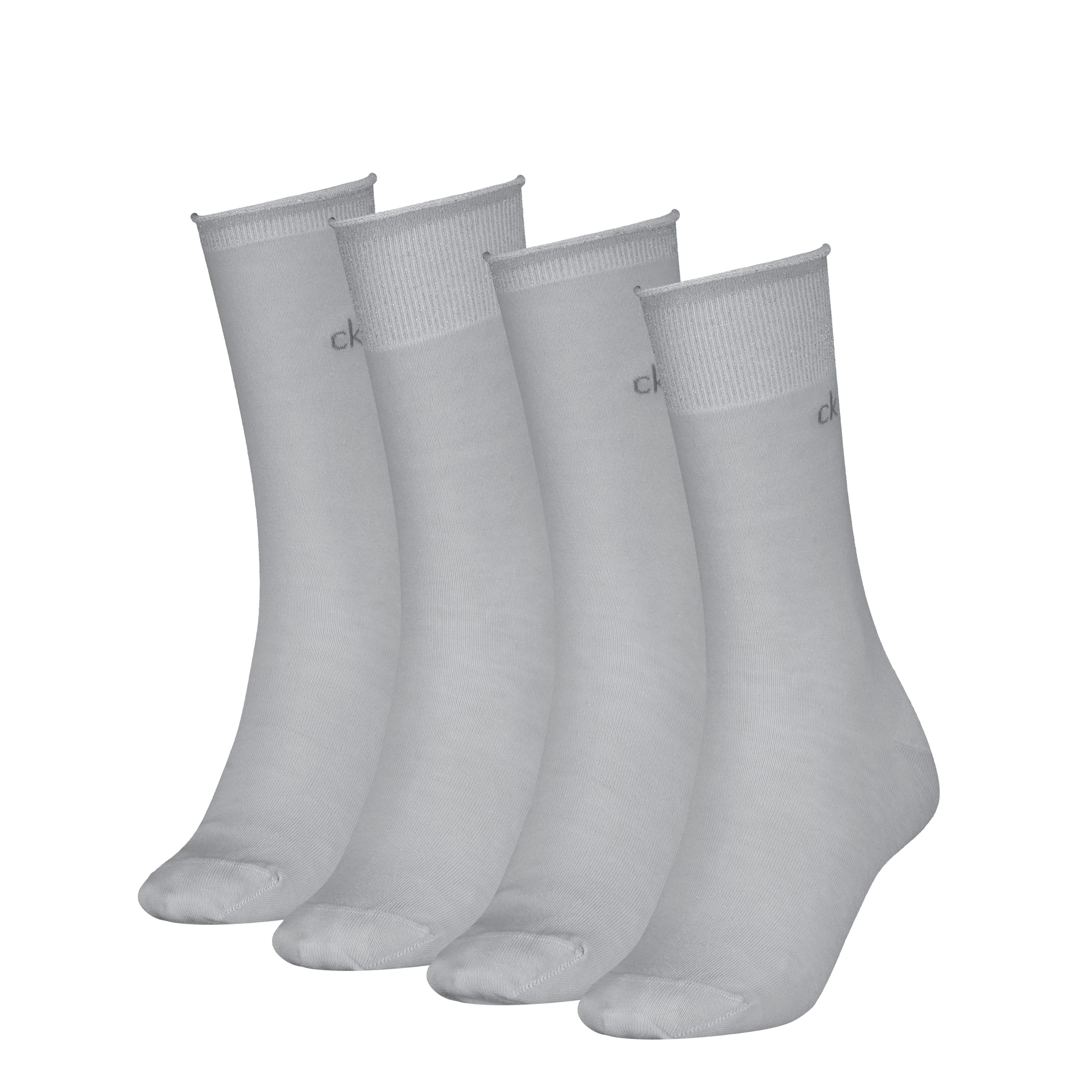 Calvin Klein Носки CK WOMEN SOCK 4P HOLIDAY PACK LUREX (4-Paar, 4er Pack) Glitzerfäden, Logostickerei, kleiner Rollrand