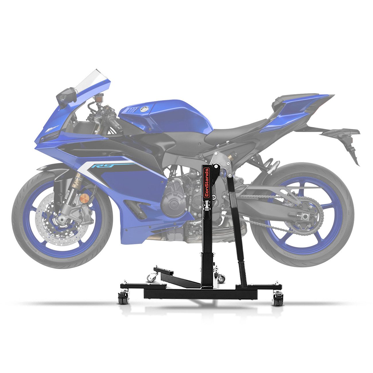 ConStands Motorradheber CS Power Evo-Zentralständer für Yamaha R9 25-26 Schwarz