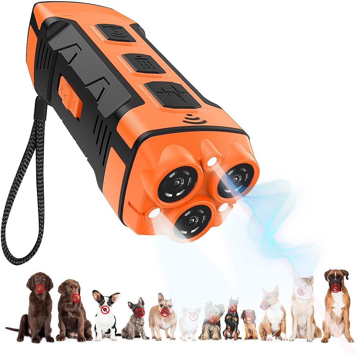 Toomoke Ultraschall-Tierabwehr Ultraschall-Tierabwehr mit LED-Taschenlampe,3 Frequenzen, Ultraschall-Tierabwehr,wiederaufladbares,Typ-C-Schnittstelle,20-50kHz, effektiv und sicher für den Innen- und Außenbereich