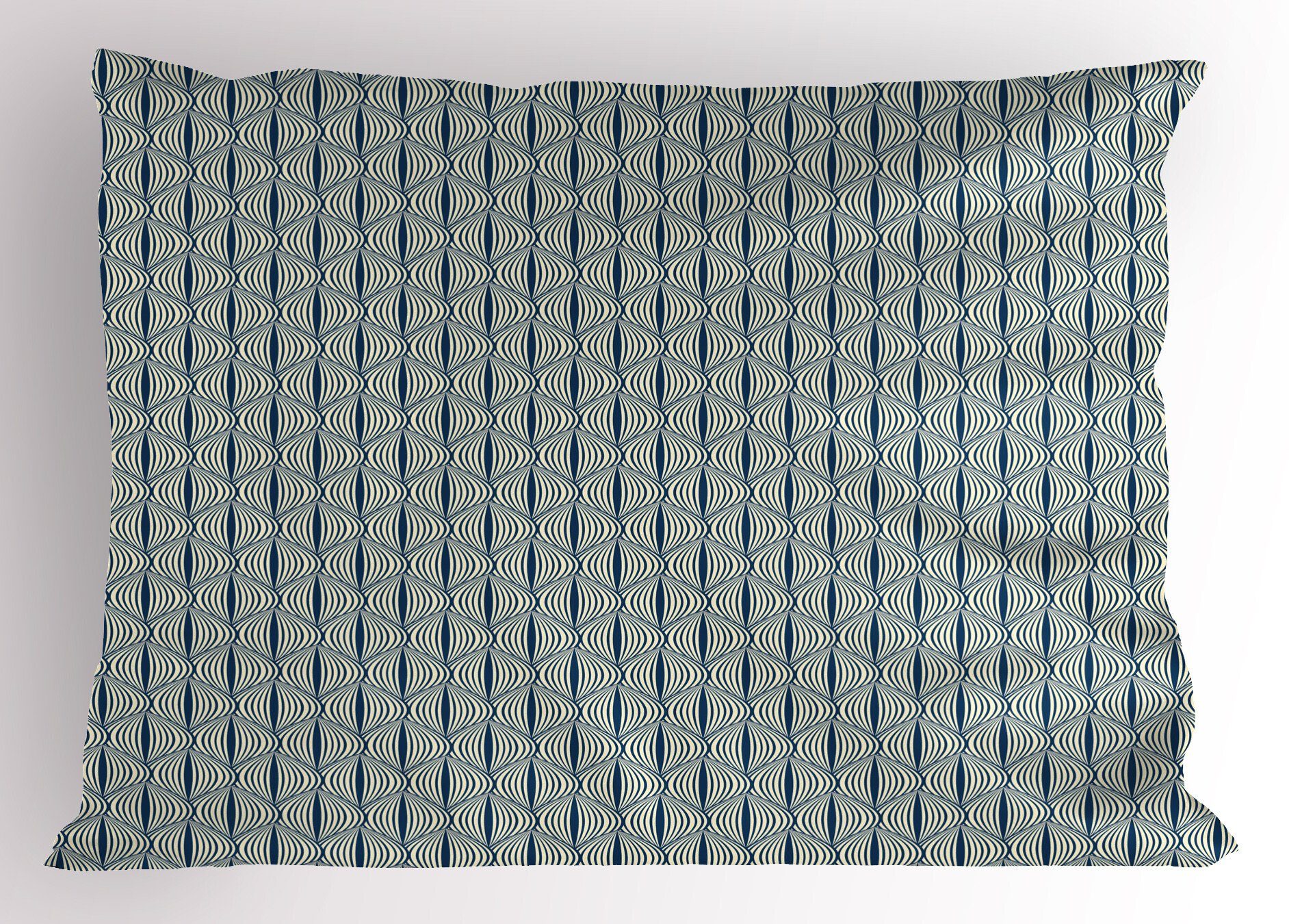 Kissenbezüge Dekorativer Standard Abakuhaus Retro King Gedruckter Stück), Formen mit Linien Gebogene (1 Blick Size Kissenbezug