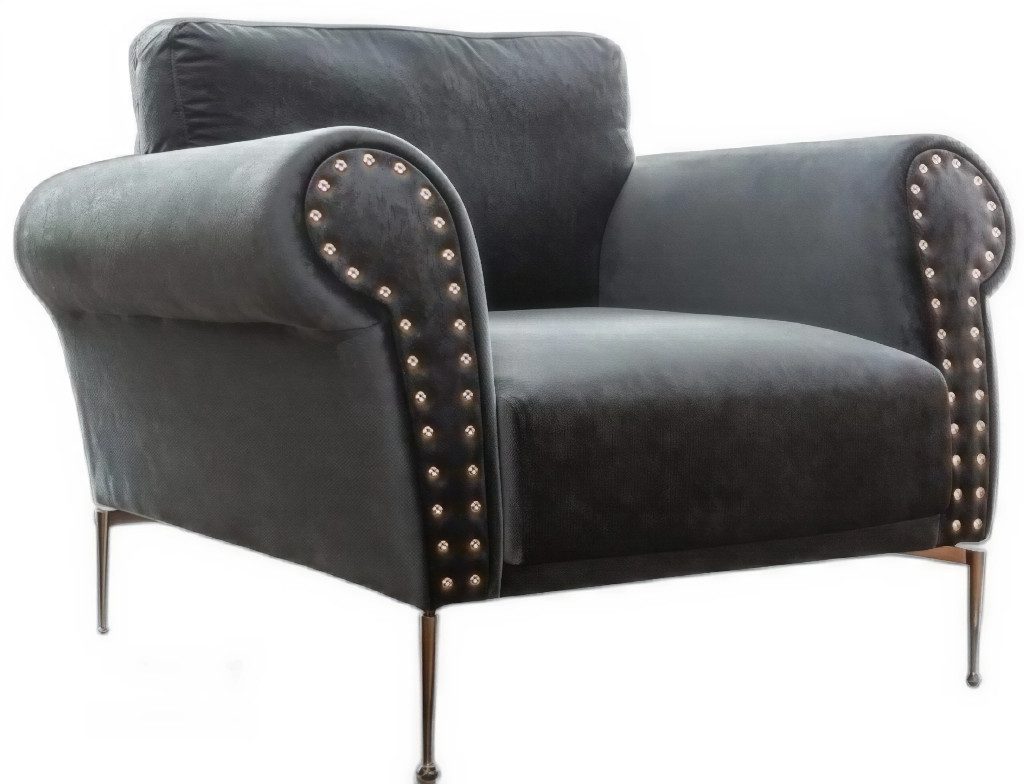 Xlmoebel Loungesessel Ohrensessel in Blau aus Textil im modernen Stil (1-St., Ohrensessel), Hergestellt in Europa