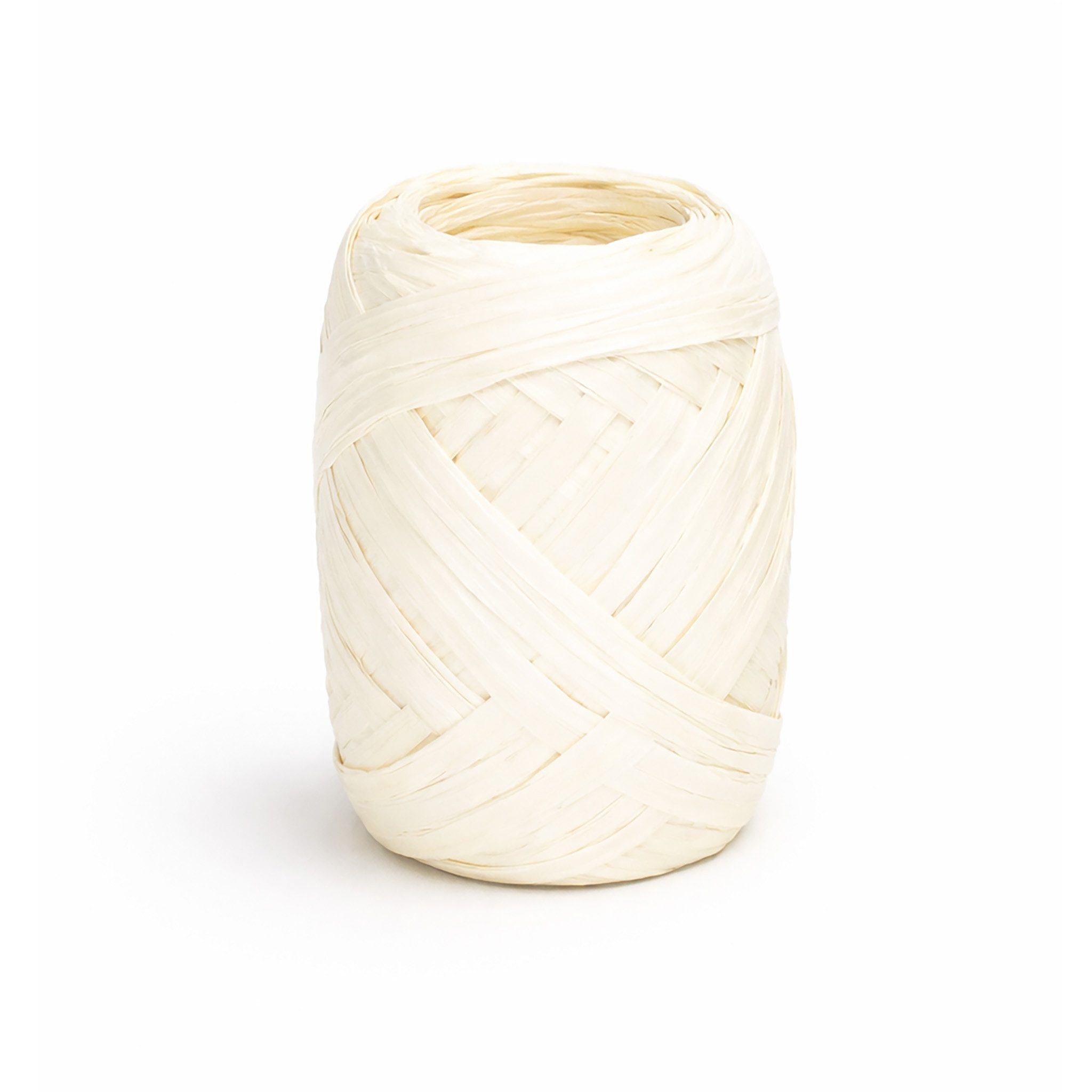 Creativery Bastelband, Papierband Raffiabast 20m Rolle Ivory Weiß
