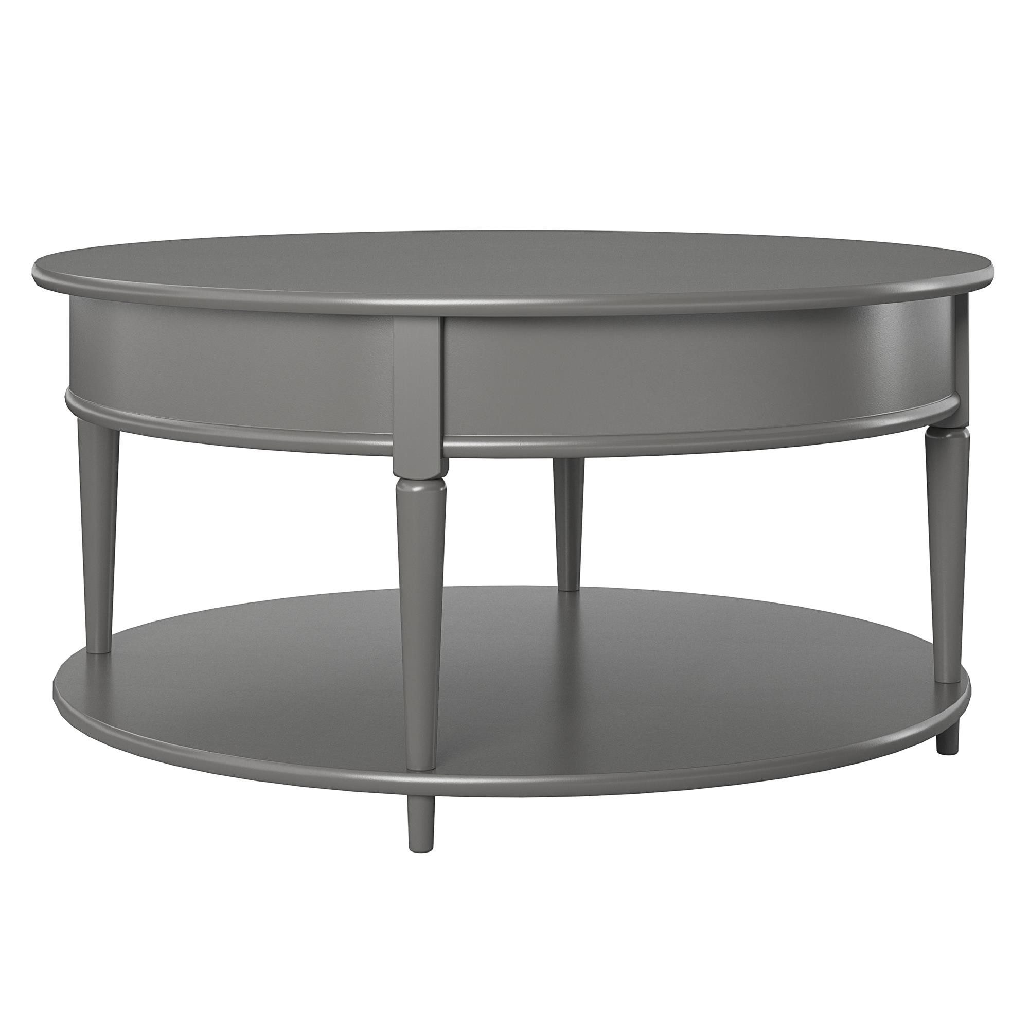 loft24 Wohnzimmertisch Aurora - Couchtisch Sofatisch Ablagetisch Beistelltisch, Couchtisch rund aus MDF, Landhaus Stil, Breite 90 cm