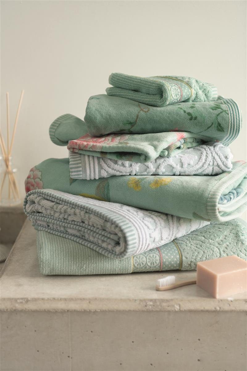 PiP Studio Handtuch Les Fleurs Blue 30X50 Set A 3 Blau 100% Cotton, terry v günstig online kaufen