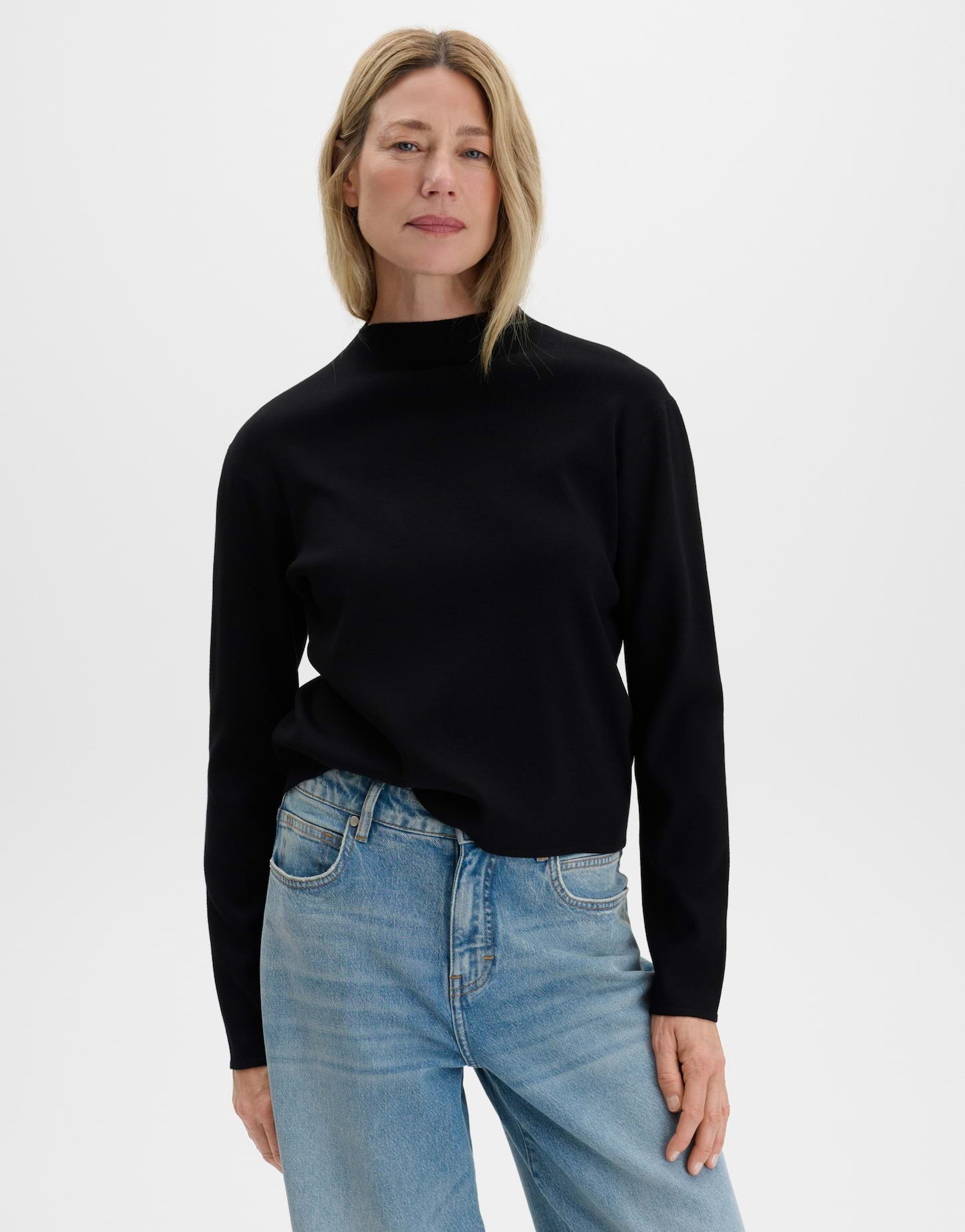 someday Strickpullover Tinemi aus feinem Strick Gerader Schnitt mit Funnel Neck für klare Layering-Looks