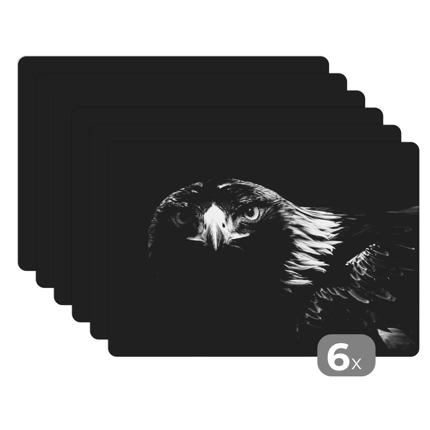 Platzset Bussard - Vogel - Tiere - Schwarz - Weiß