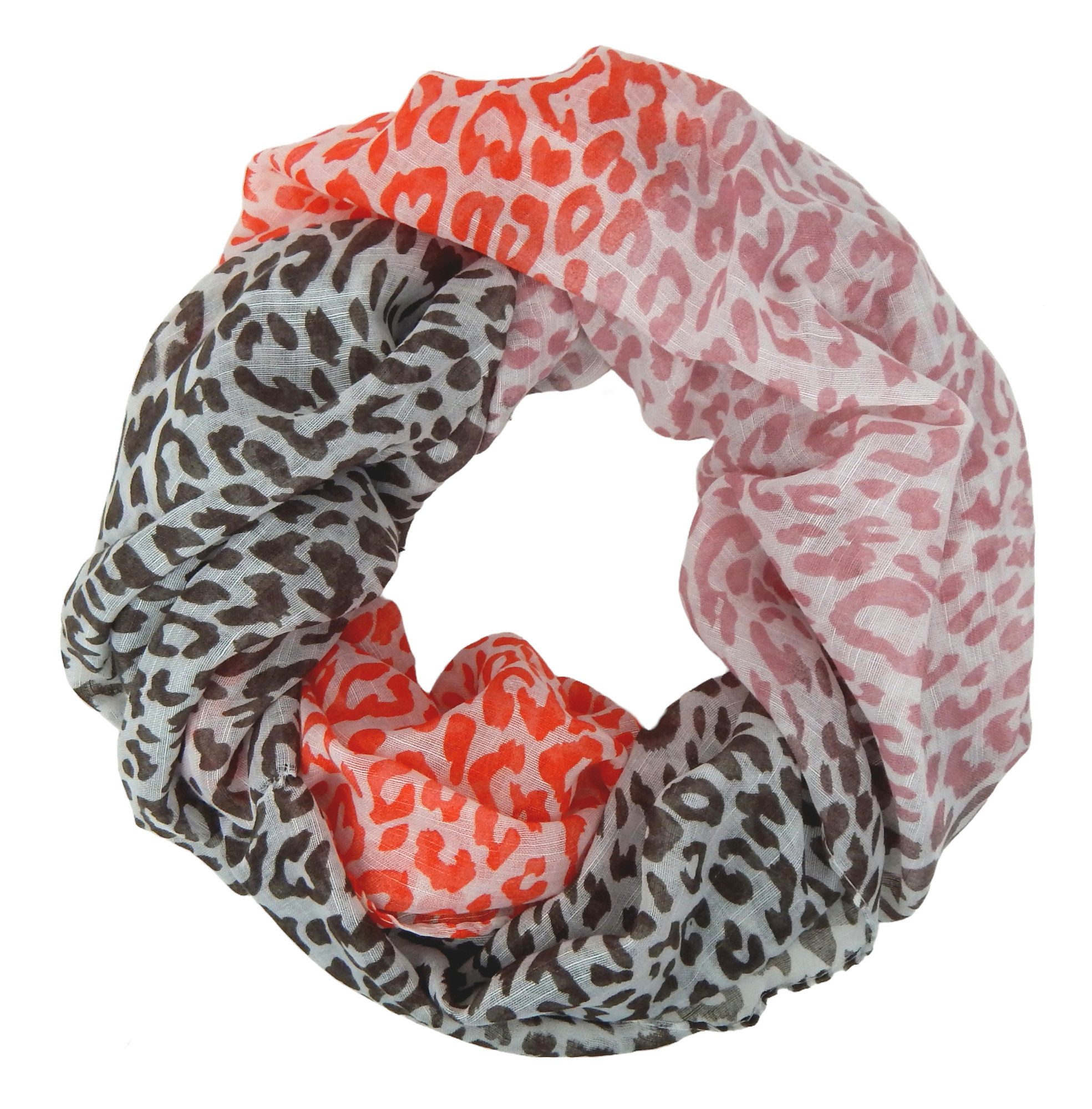 Ella Jonte Loop, Leopard bunt blau orange rosa gelb braun türkis leichter Schal