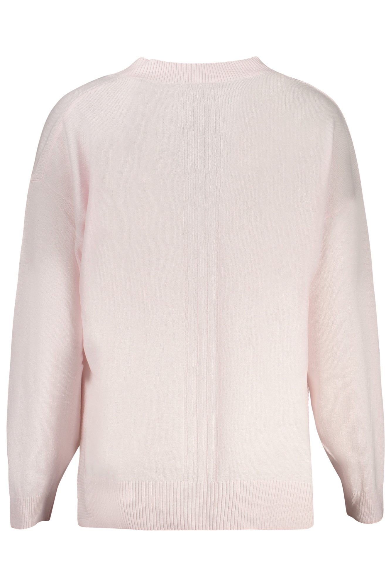 GUESS JEANS Strickpullover Rosa Damenpullover mit V-Ausschnitt und Kontrastdetails entdecken