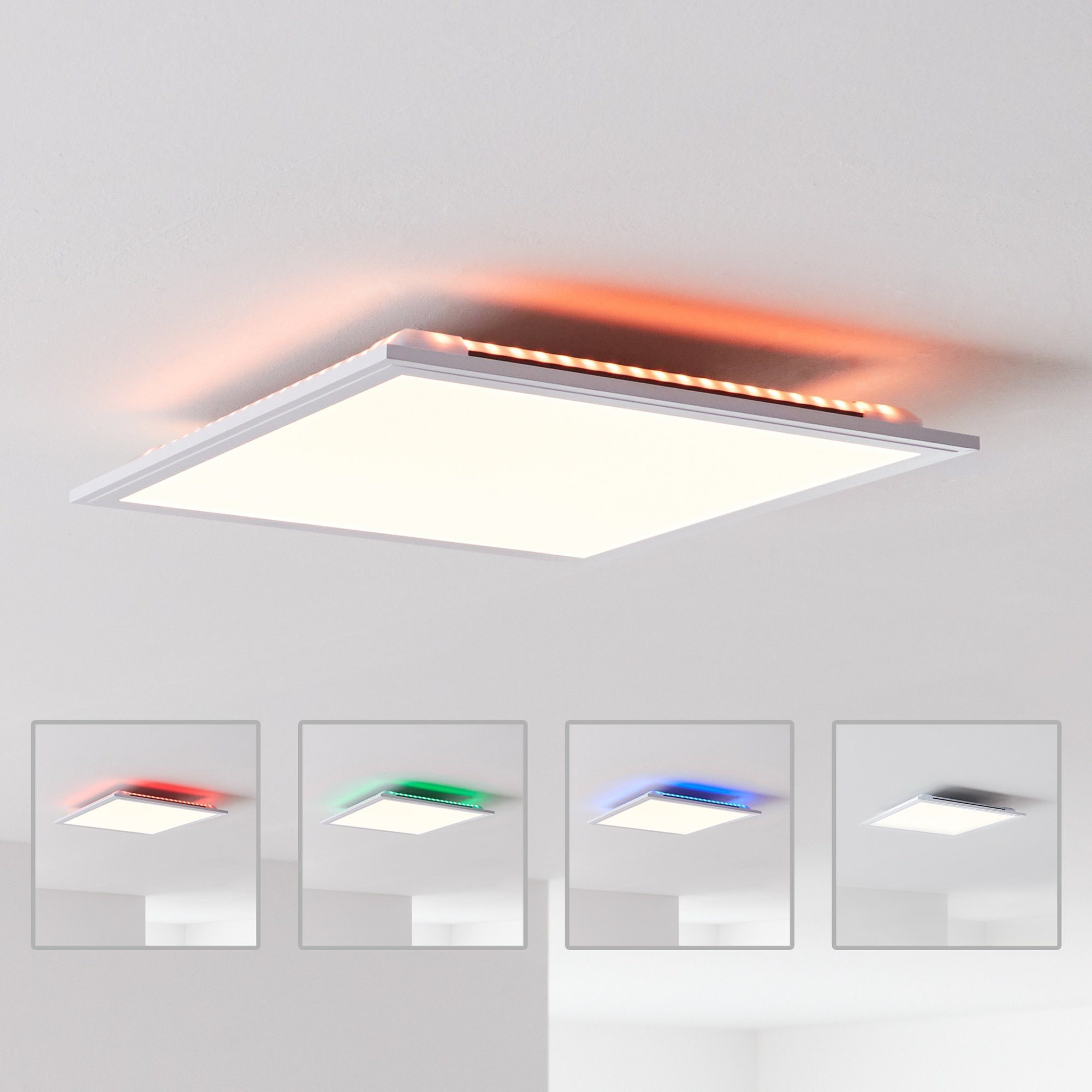 Lightbox LED Panel, CCT - über Fernbedienung, LED fest integriert, warmweiß - kaltweiß, dimmbar, 40 x 40 cm, RGB Backlight, Memoryfunktion über Wandschalter | Panels