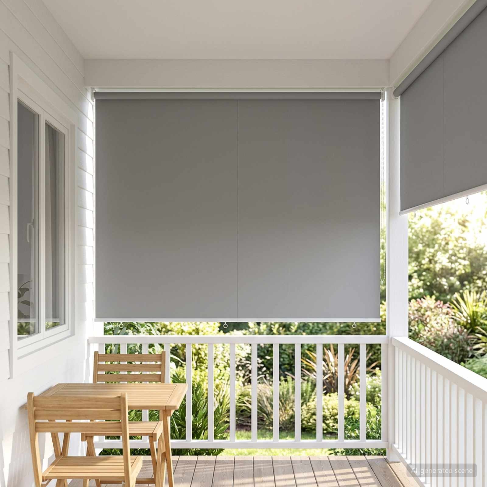 Rollo Außen-Rollos mit UV-Schutz Hellgrau 165 x 140 cm (B x H), vidaXL