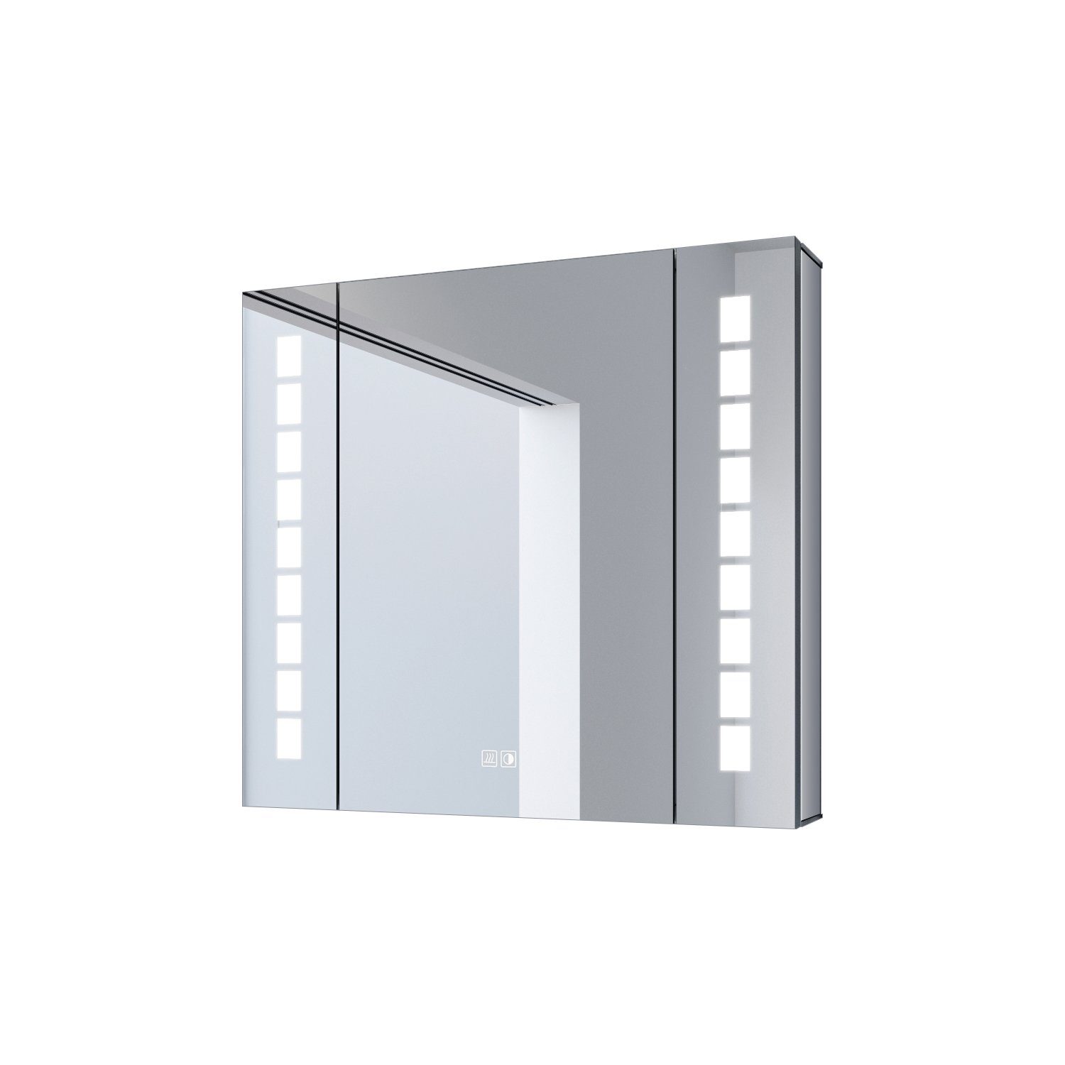 SONNI Spiegelschrank Breite 65cm mit Beleuchtung Spiegelschrank Bad mit Touch, Steckdose, Aluminium Beschlagfrei, 65×60cm LED