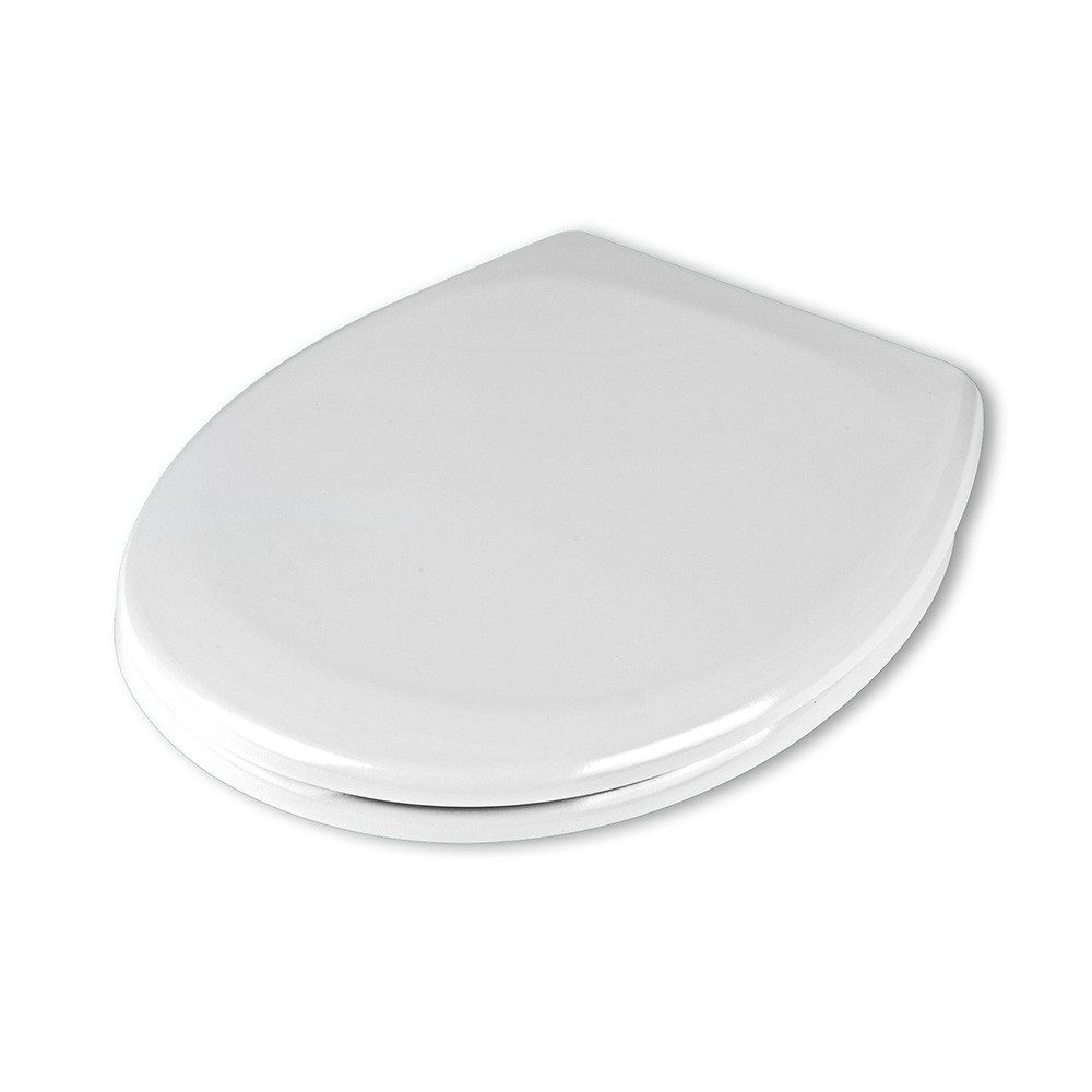 Stabilo Sanitär WC-Sitz WC-Sitz Weiß passend für alle Standard WC's mit Softclose (Komplett-Set, mit Edelstahl-Befestigungsschrauben), mit Absenkautomatik