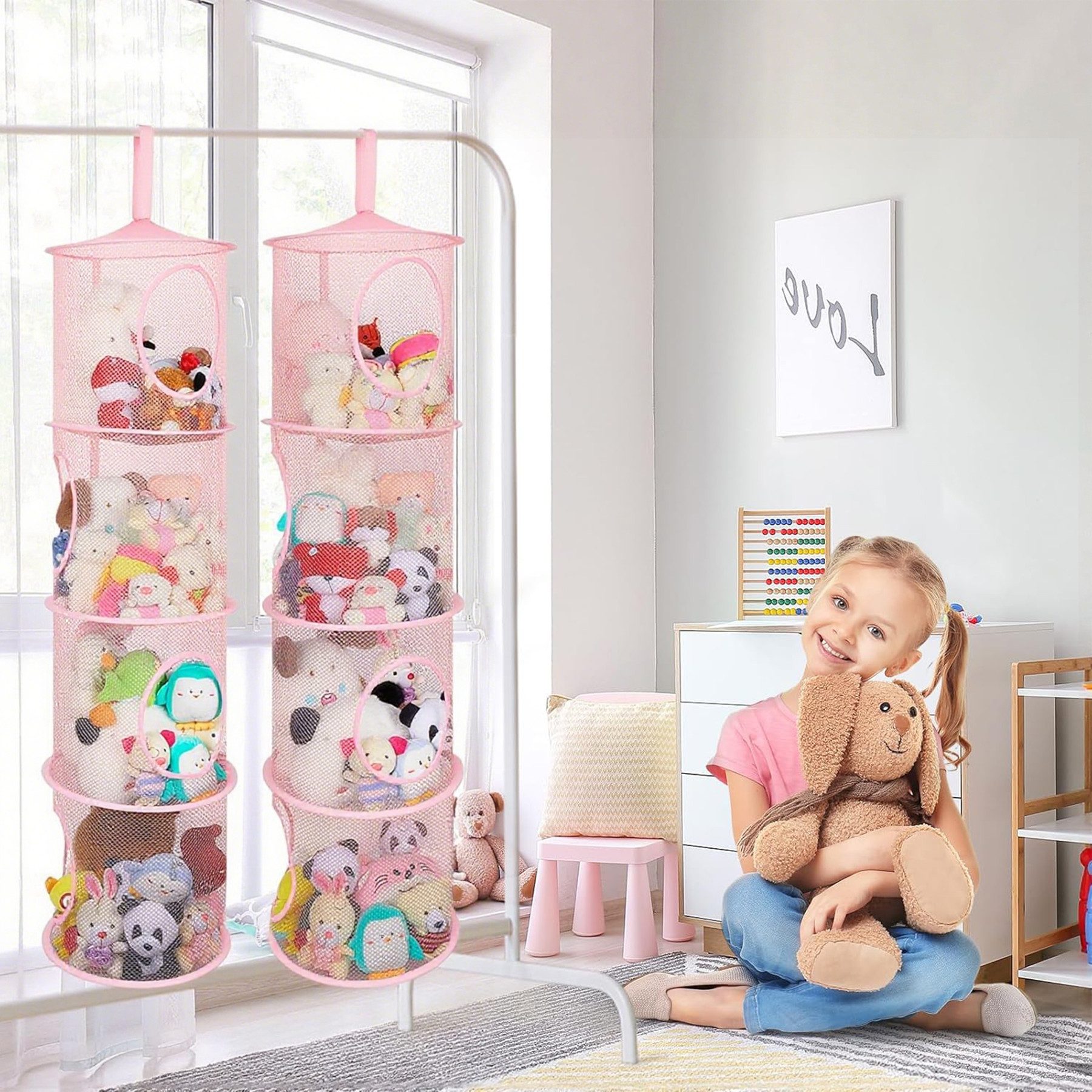 Mutig Hängeregal 2 Stück Hängeaufbewahrung, 4 Fächer, Kuscheltier Aufbewahr günstig online kaufen