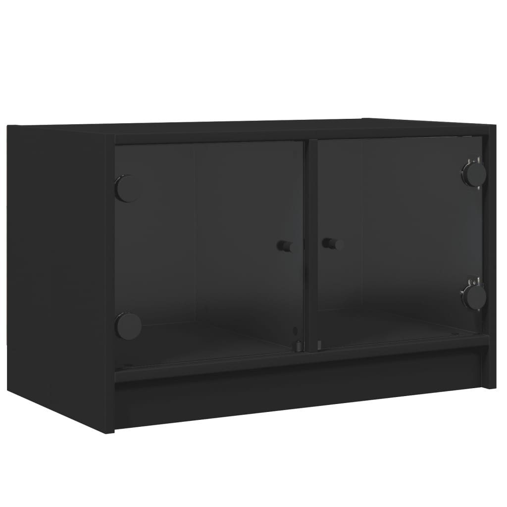 vidaXL TV-Schrank TV-Schrank mit Glastüren Schwarz günstig online kaufen