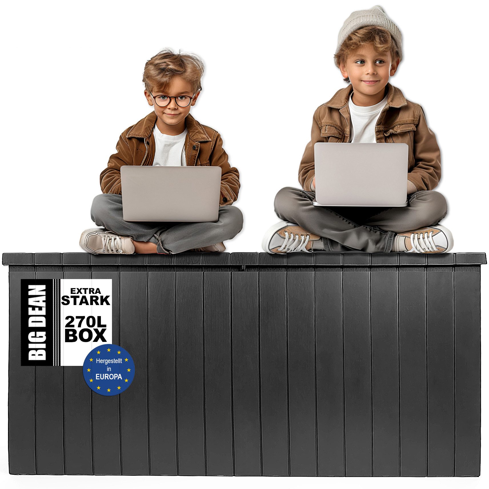 BigDean Gartenbox Auflagenbox 270L mit Rollen günstig online kaufen