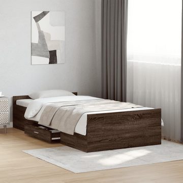 vidaXL Bett Bettgestell mit Schubladen Braun Eichen-Optik 90x200 cm