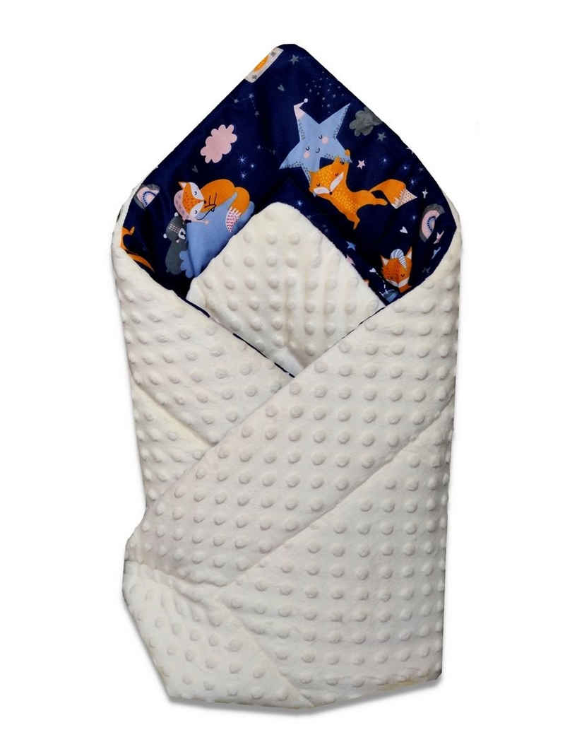 Babymajawelt Pucksack Puckdecke Minky Einschlagdecke Neugeborene Babydecke Schlafsackersatz, Decke zum Einschlafen, Zudecken, Kuscheln. Made in EU, Größe 75x75 cm