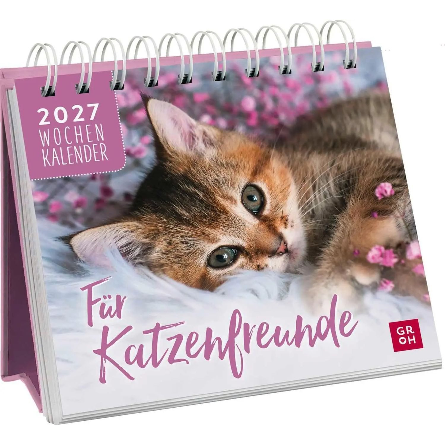 groh Verlag Schreibtischkalender Mini-Wochenkalender 2027: Für Katzenfreunde
