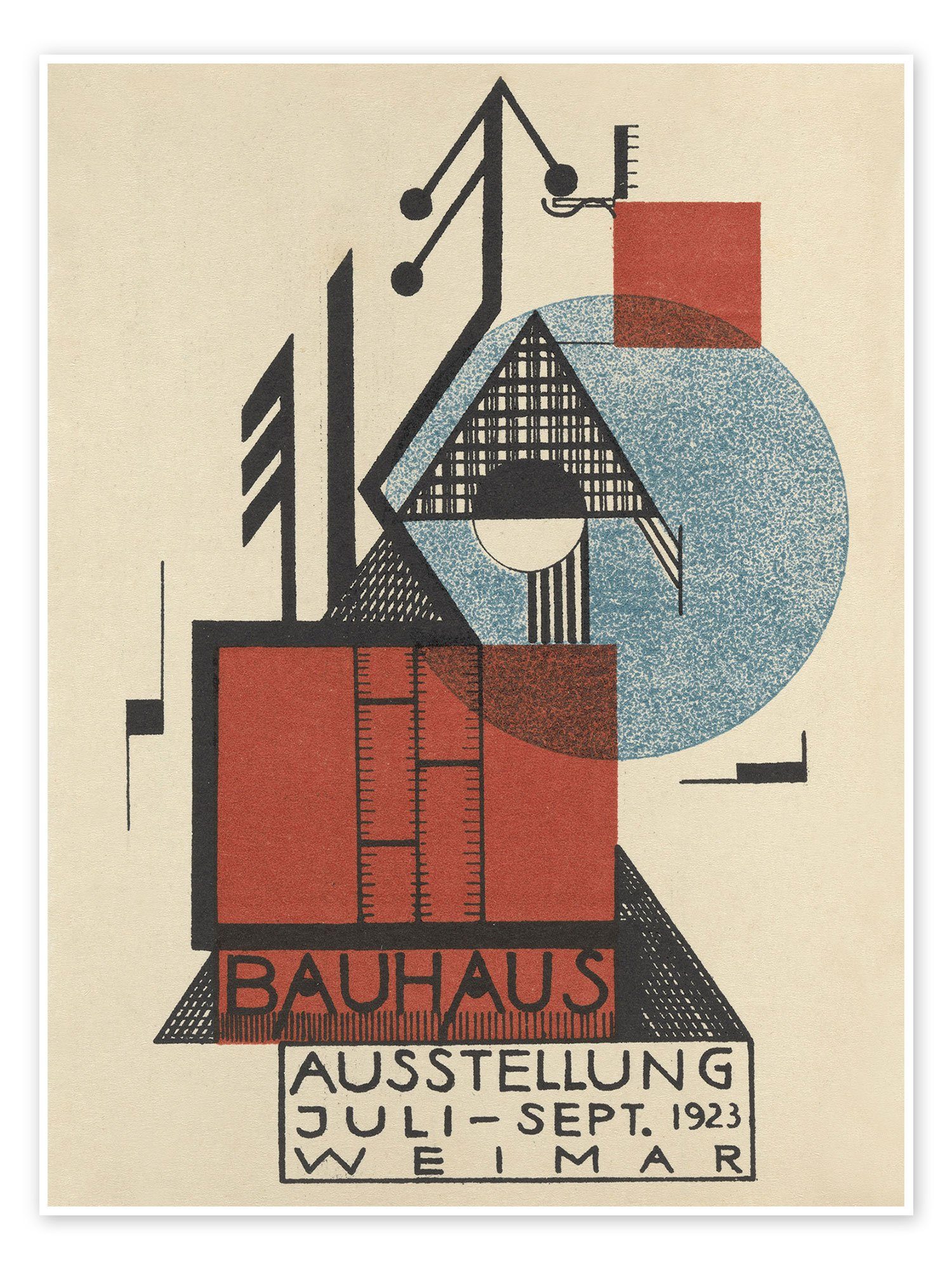 Posterlounge Poster Exhibition Posters, Bauhaus Ausstellung 1923, Karte IX, Mid-Century Modern Malerei