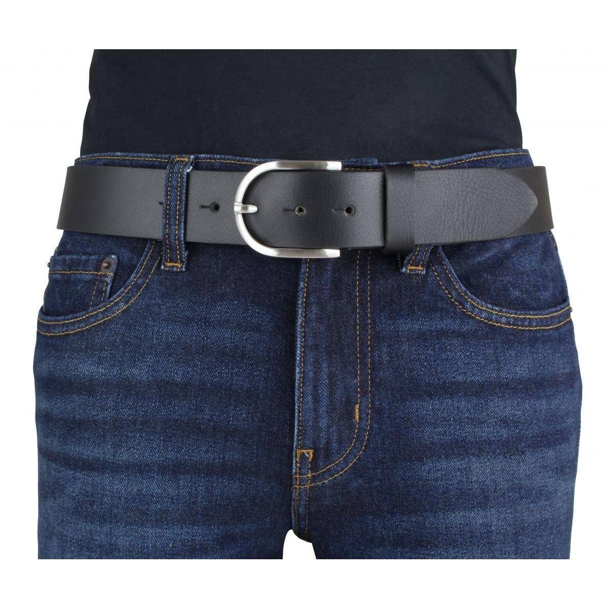 - 40mm für Jeans-Gürtel - BELTINGER Ledergürtel Vollbüffelleder aus Schwarz, Silber 4 Damen cm Damen-Gürtel