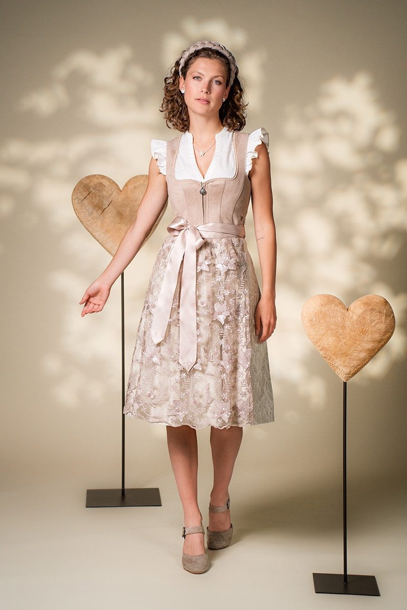 Madame Marie Dirndlbluse Dirndlbluse - LUNAVEA - weiß/taupe – Bild 3 von 3