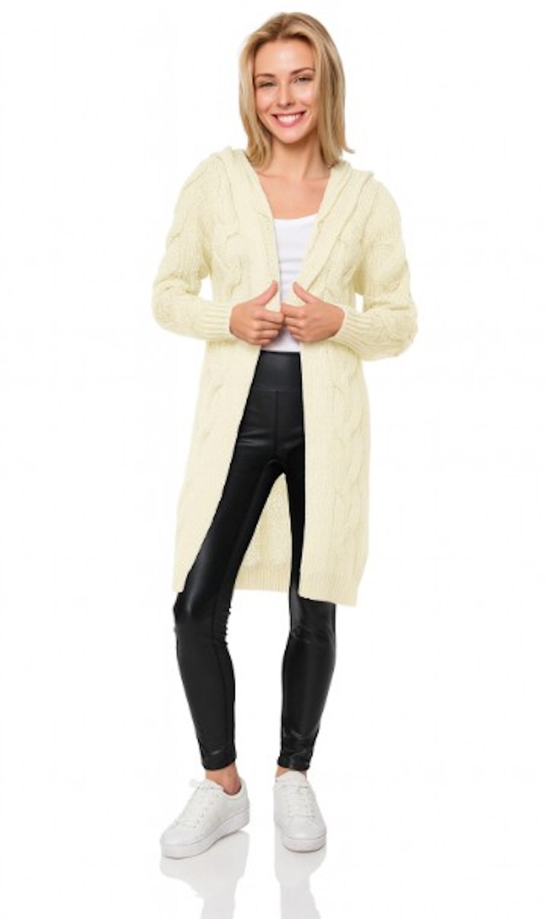 Worldclassca Kapuzenstrickjacke Worldclassca lange Strickjacke Zopfmuster günstig online kaufen