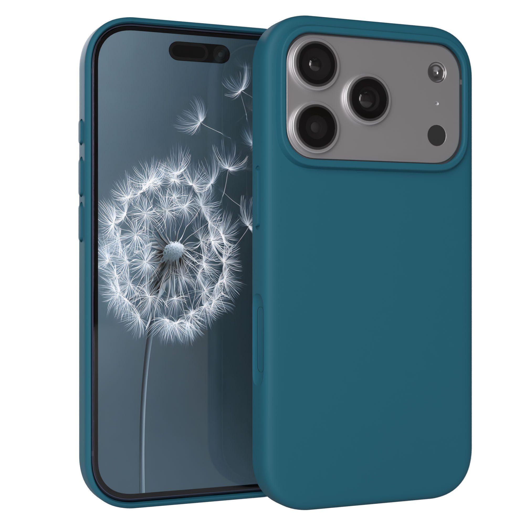 EAZY CASE Handyhülle für Apple iPhone 17 Pro Hülle Silikon 6,3 Zoll, Hülle mit Kameraschutz Bumper Case stoßfest Handy Softcase Petrol